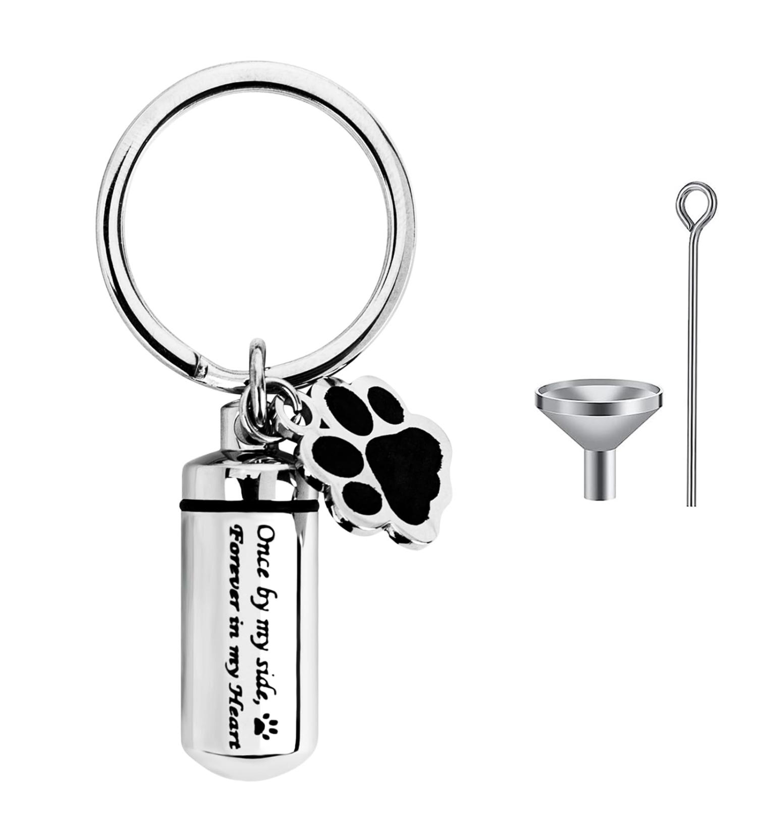  CTDMJ Stainless Steel Dog Paw Cremation Urn Keyring Small Urns for Ashes Ashes Urn Mini Cremation Urn Memorial Ashes Keepsake Keychain Pet Charms Locket Pendant Cremation Jewellery for Ashes - Buy Online on SooperMarket.com