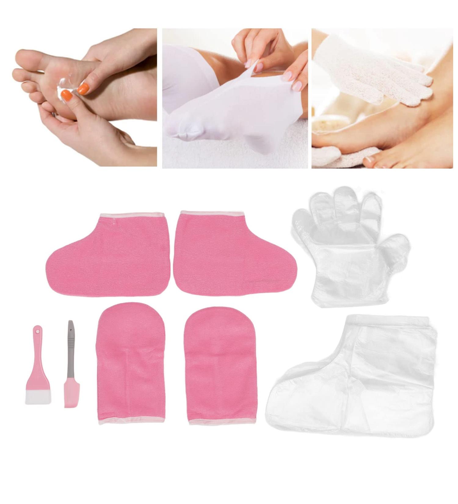 Paraffin Hand Foot Gloves Flannel Keep Warm Wax Hand Foot Liners Paraffin Mittens Foot Set Gloves & Socks for Hot Wax Hand Thermal SPA Therabath Wax - Buy Online on SooperMarket.com