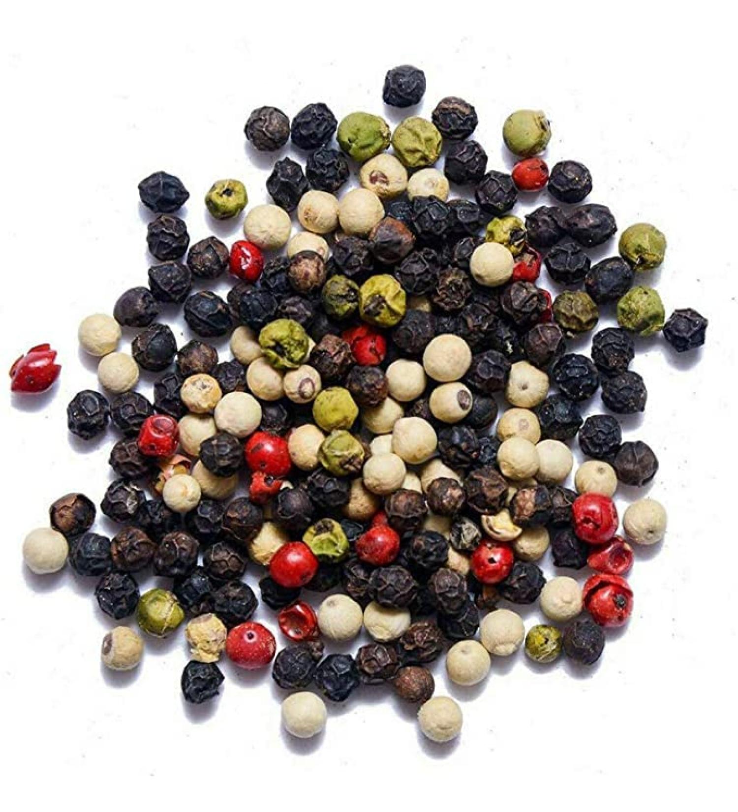 5-Colour Whole Mixed Dried Peppercorns Pepper (50g) - Black, White, Pink, Green, Pimento - Buy Online on SooperMarket.com