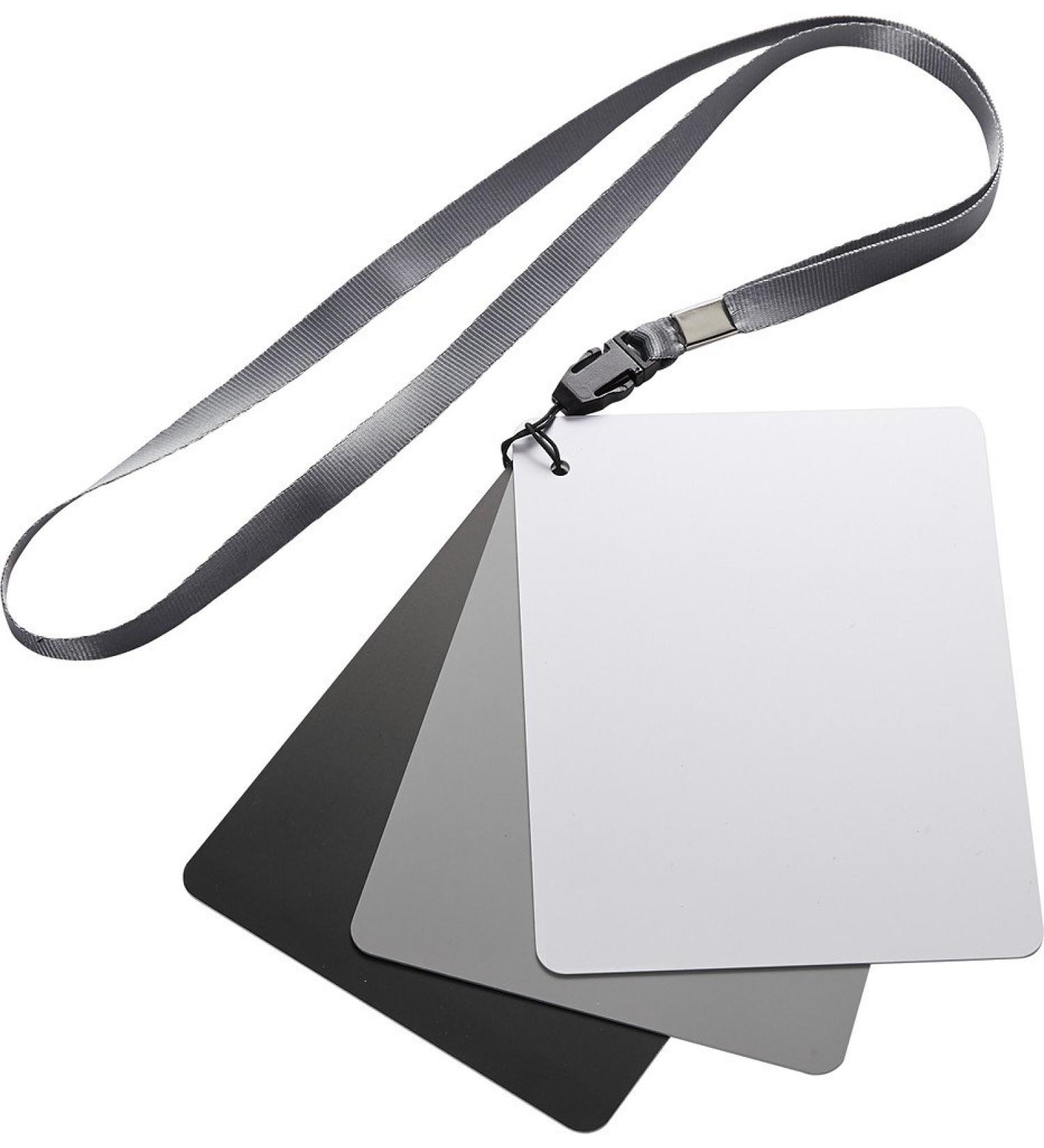Insignia - White Balance Gray Card Kit (3-Count) - White/Gray/Black
