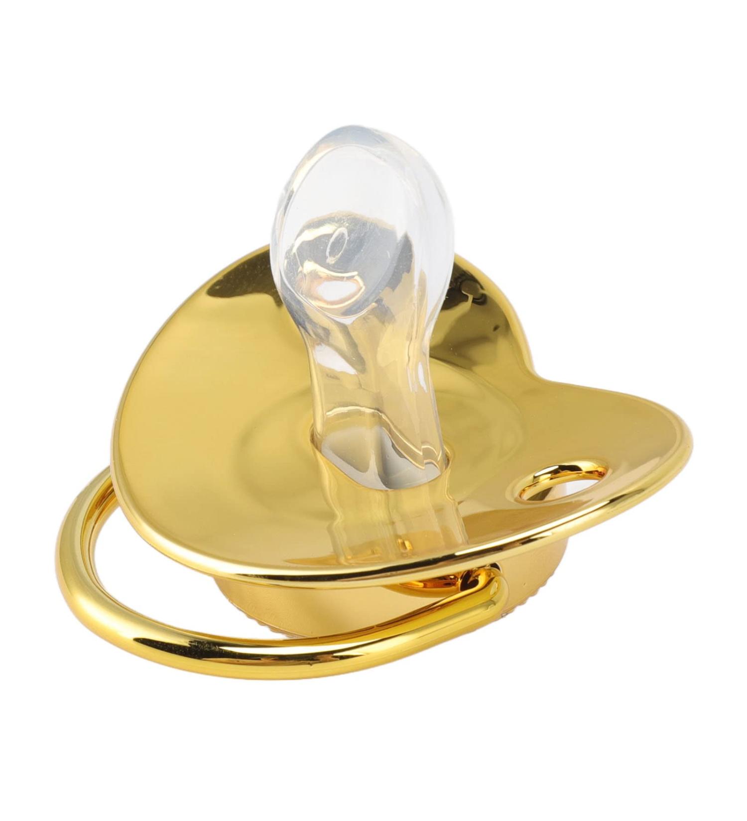 Heart-Shaped Baby Pacifier Nipple with Rhinestones - Safe & Flexible Gold Design for International Shipping - Buy Online on SooperMarket.com