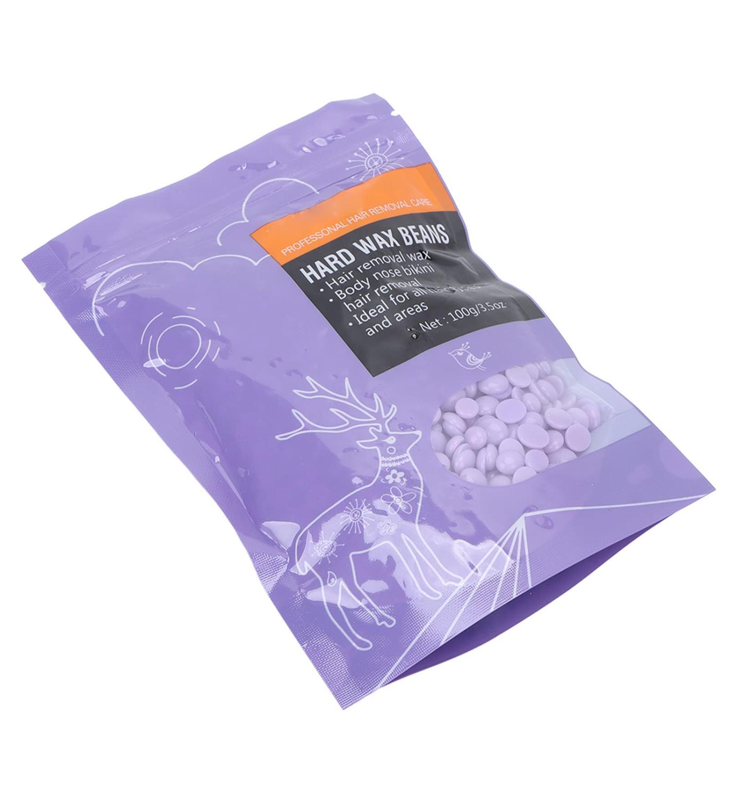 Hard Wax Bean Kit - Strong Viscosity Pearl Hair Removal for Face Bikini Legs & Armpits - 3.5oz Taro Purple - Buy Online on SooperMarket.com