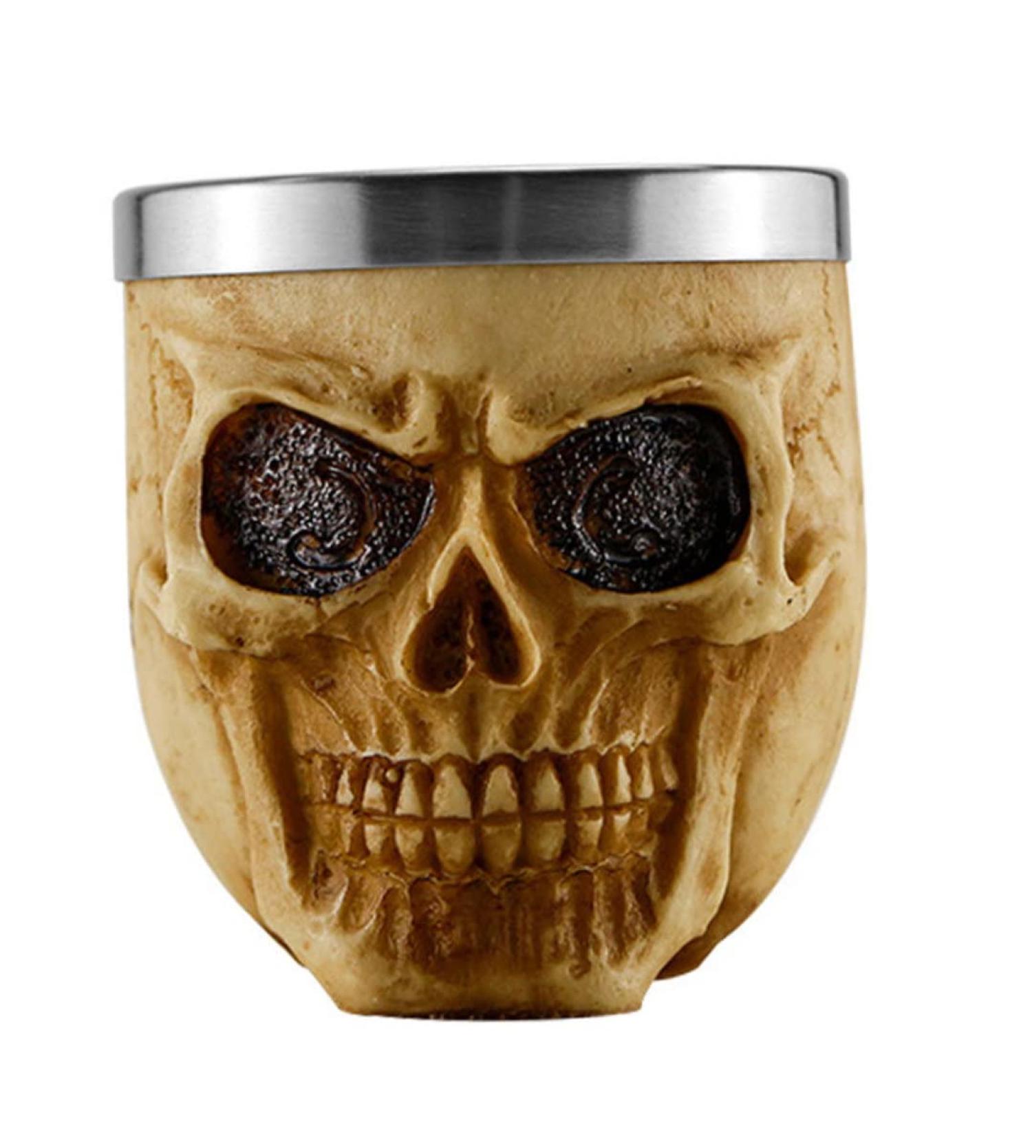 Skull Foam Bowl Stainless Steel Shaving Bowl Foaming Soap Bowl Men's Facial Cleansing Skull Beard Soap Foam Bowl Facial Hair Beard Brush Mug Skull - Buy Online on SooperMarket.com