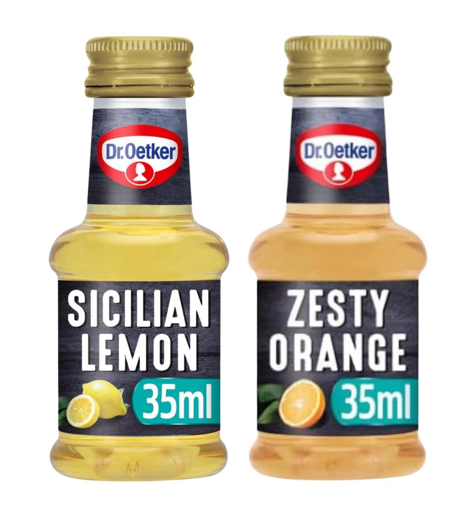Fruit Extract Bundle with Dr. Oetker Natural Sicilian Lemon Extract 35ml and Natural Zesty Orange Extract 35ml (2 Pack) - Buy Online on SooperMarket.com