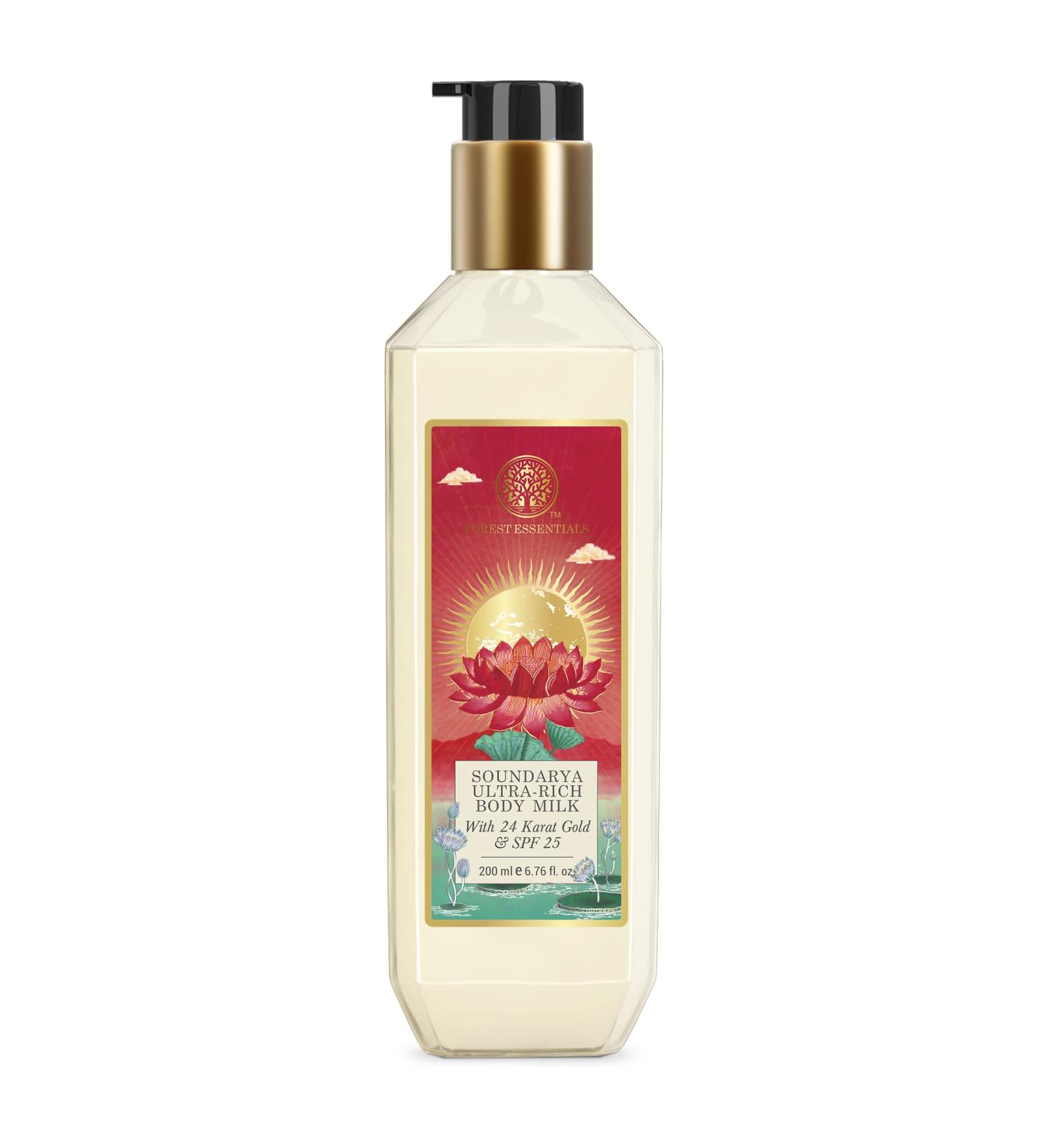 Buy Forest Essentials Soundarya Ultra Rich Body Lotion with Natural SPF | 200ml | Premium Ayurvedic Body Moisturizer for All Skin Types | International Shipping Available - Buy Online on SooperMarket.com