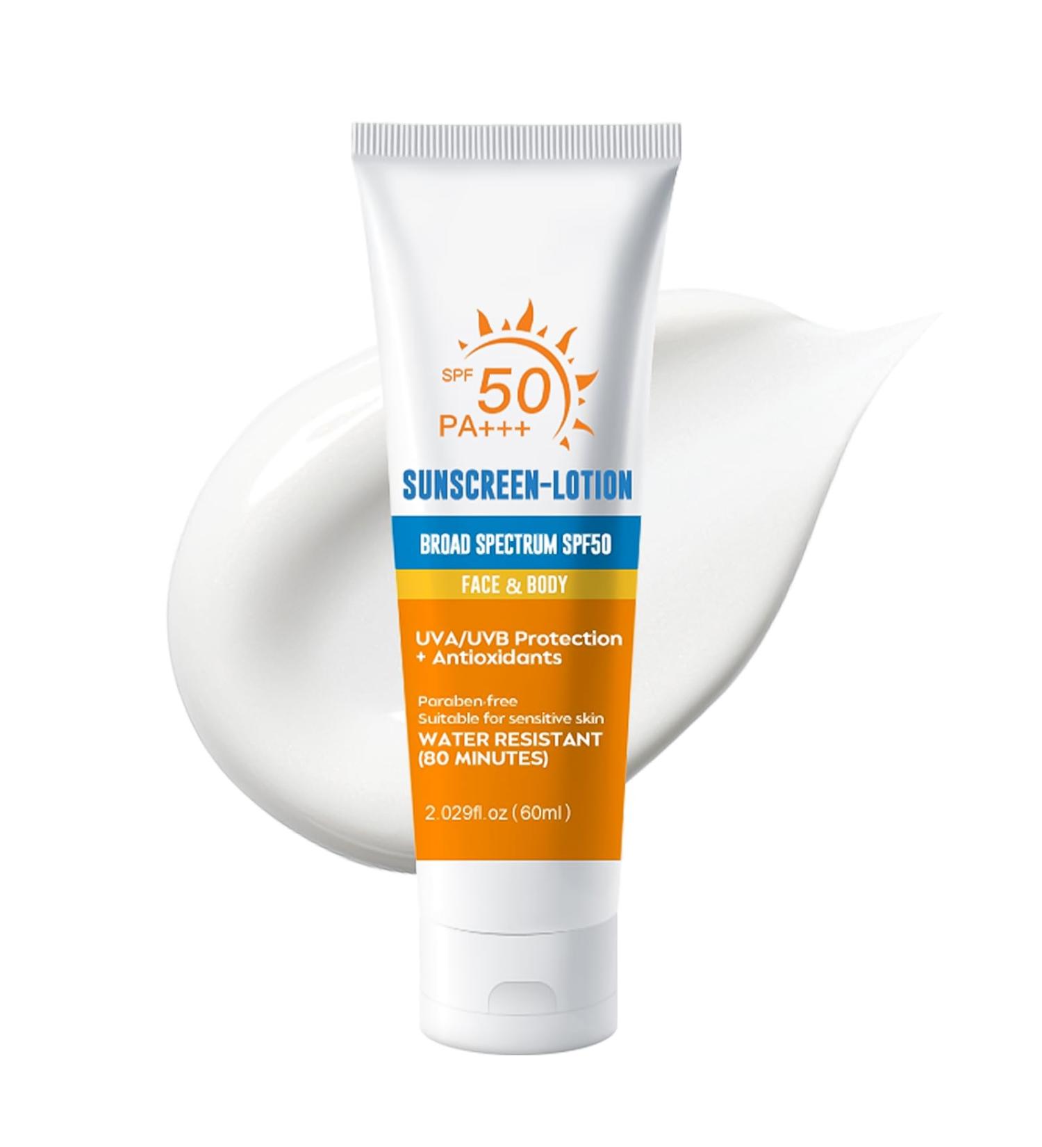Trendyfave Face Sunscreen Spf 50 Face Moisturiser Sweat Resistant & Non-Greasy Sun Cream Sunscreen Protects Delicate Skin Against Sunburn And Long-Term Uv Damage All Skin Types Travel Size - Buy Online on SooperMarket.com