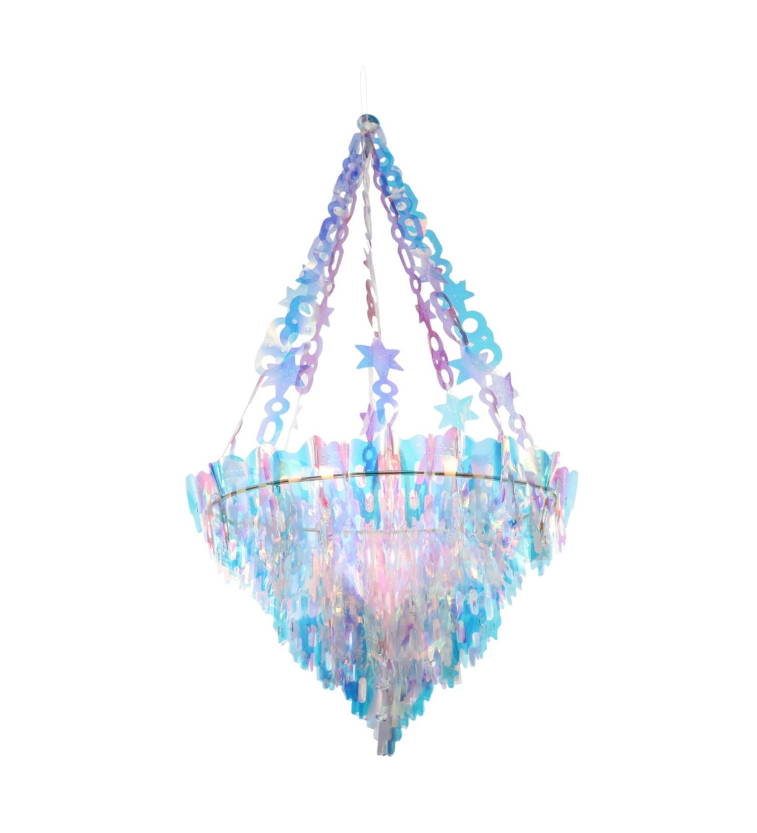 ABOOFAN 1pc Chandelier Household Decor Christmas Party Supplies Neon Color Scene Decor Hanging Accessories Silver 35x35x40cm - Buy Online on SooperMarket.com