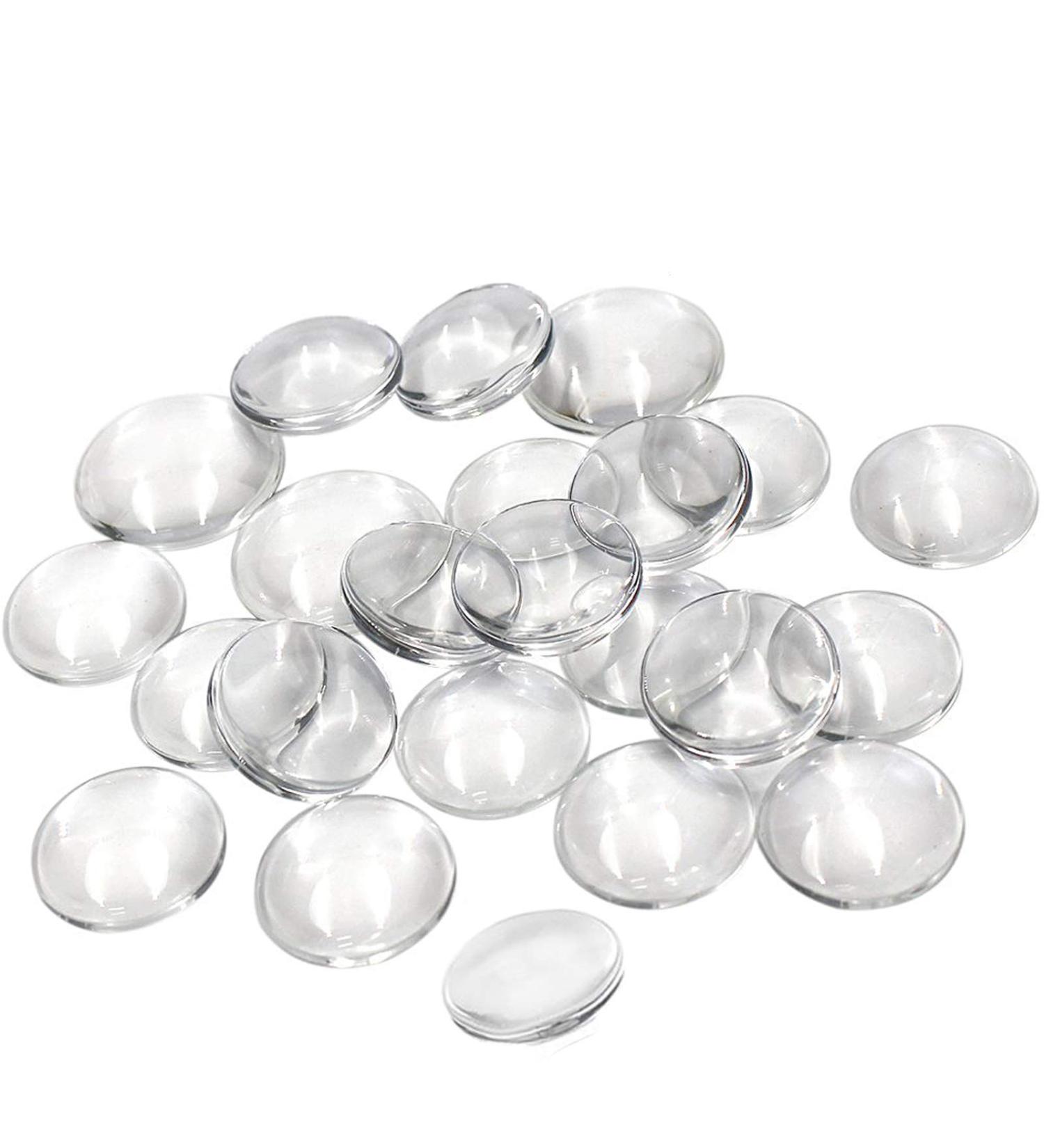 1 Transparent Glass Dome Tiles - 60 Pieces Clear Round Gems for Christmas Decor & Jewelry Making - Buy Online on SooperMarket.com
