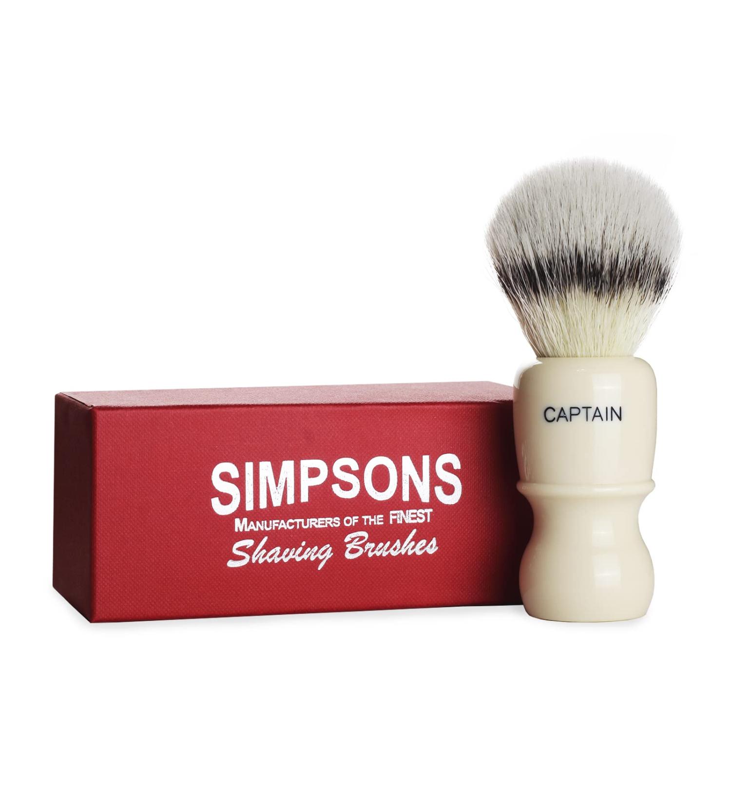 Limited Edition Alexander Simpson Captain Synthetic Hair Shaving Brush - Ivory Faux Platinum Fiber - Buy Online on SooperMarket.com