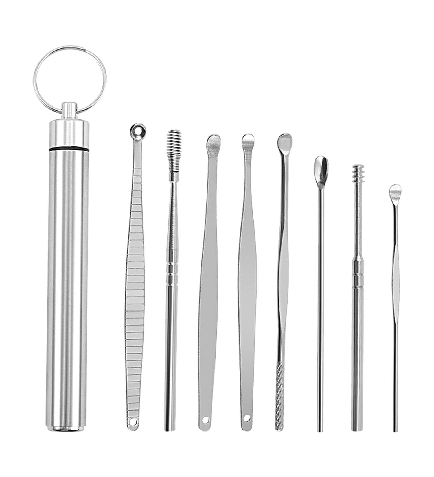 Worparsen Ear Cleaning Kit with Storage Holder Multi Styles Ear Cleaning Kit 8Pcs/Set Practical - Buy Online on SooperMarket.com