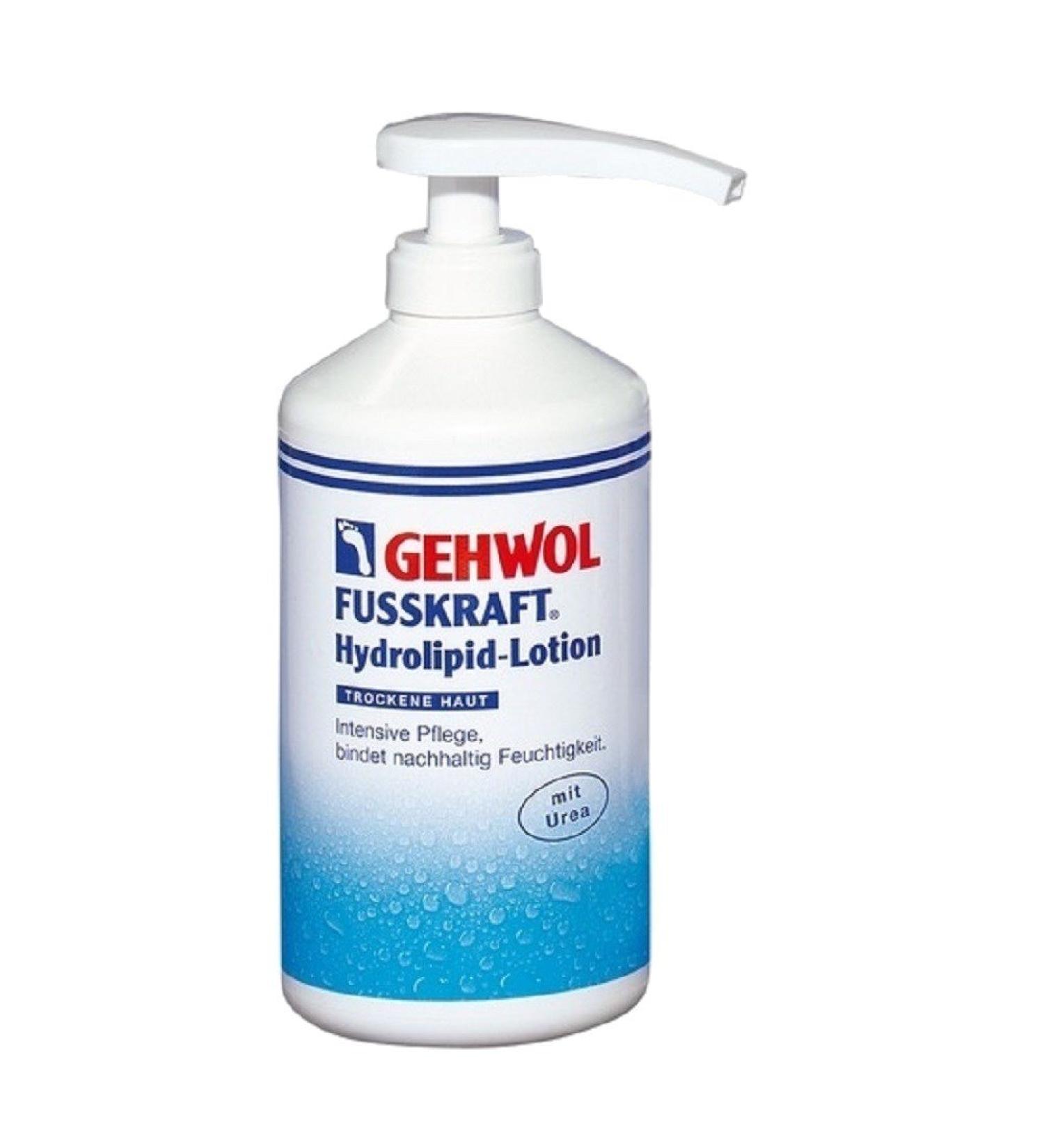 GEHWOL Fusskraft Hydrolipid Lotion foot cream with urea dry feet 500 ml with dispenser 500 ml (1 pack)