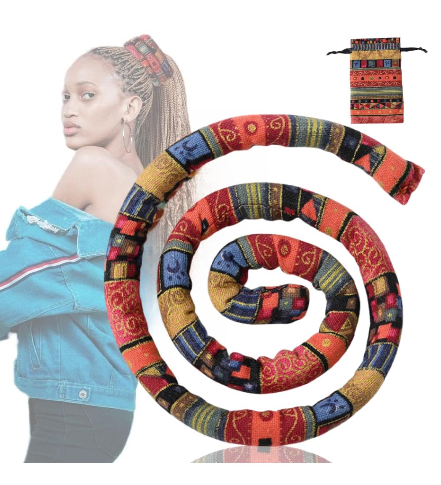 Spiral Lock Hair Tie Bendable Hair Bands Ethnic Style Hair Ropes Ties Horsetail Headband Colorful Dreadlocks Long Ponytail Holders Hair Accessories - Buy Online on SooperMarket.com