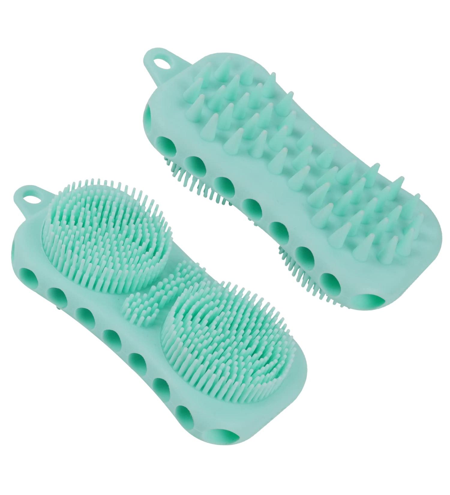 Soft Silicone Body Scrubber Shower Brush - Double-Sided Massage Bath Brush for All Skin Types - Buy Online on SooperMarket.com