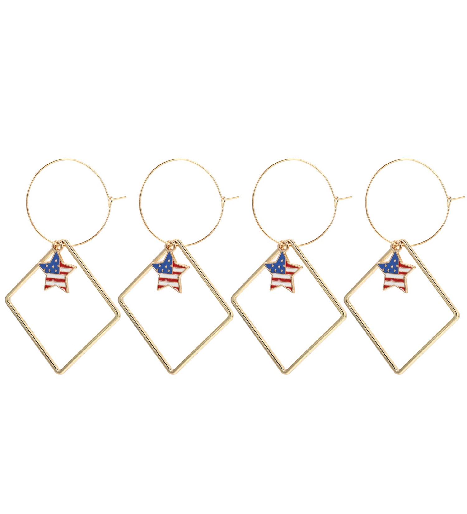 KESYOO 2 Pairs Independence Day Ear Pendants | Stylish Ear Rings & Drops for Party | Independence Day Decoration - Buy Online on SooperMarket.com