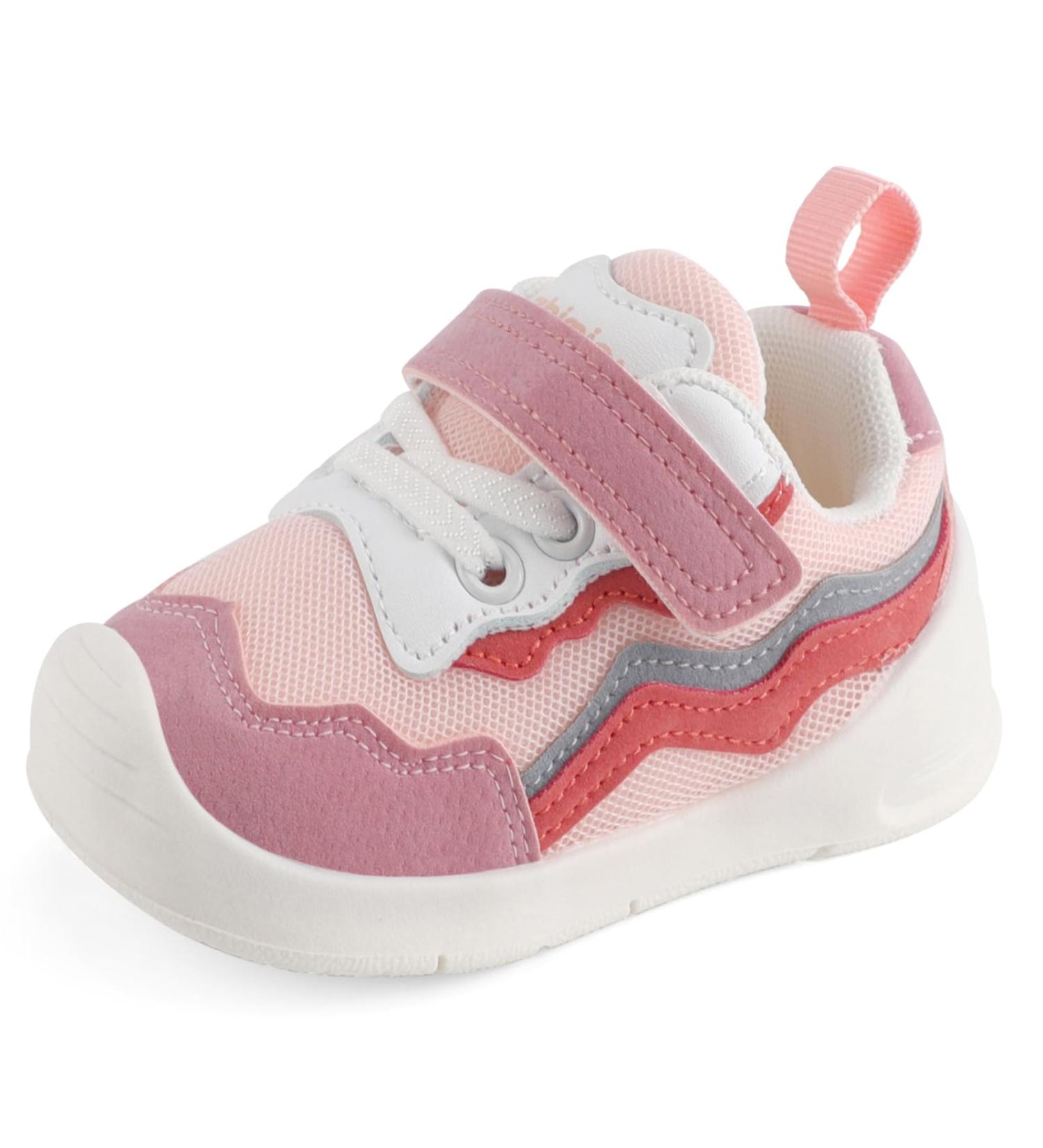 LACOFIA Baby Girls Pink Toddler Sneakers | Anti-Slip Rubber Sole | Size 5 UK Child - Buy Online on SooperMarket.com