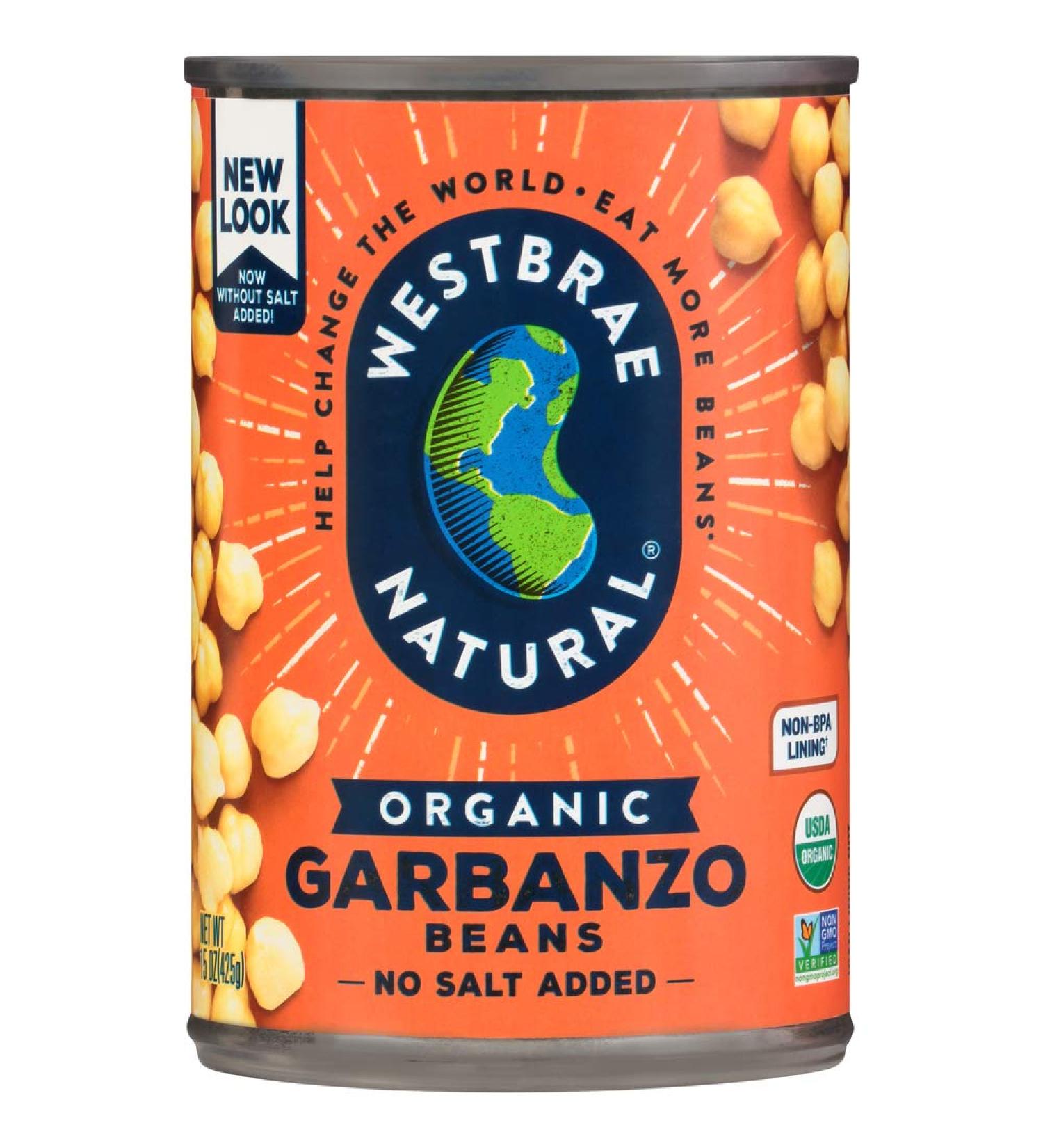 Westbrae Natural Organic Garbanzo Beans  No Salt Added  15 Oz (Pack of 12) - Buy Online on SooperMarket.com
