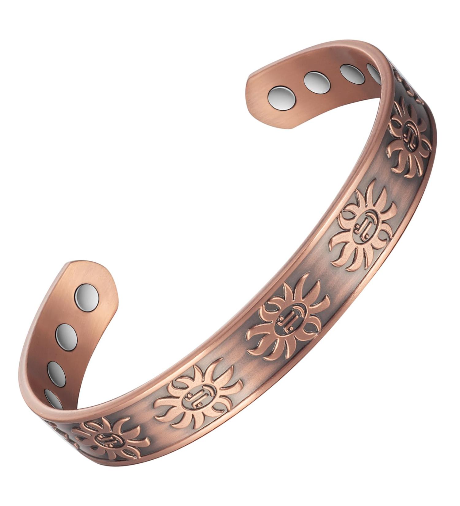 EnerCoppeX Copper Magnetic Bracelet for Women - Detox Jewelry with 3500 Gauss Magnet (CPB-2052) - Buy Online on SooperMarket.com