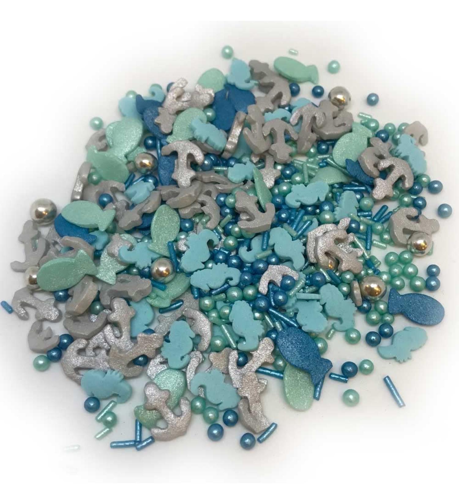 Sprinkletti Neptune - Mermaid Cake Topper Sprinkles - 30g Edible Glimmer Cupcake Decorations - Ideal for Little Girls Parties Under the Sea & Princess Themed Party Cakes & Bakes (Neptune)