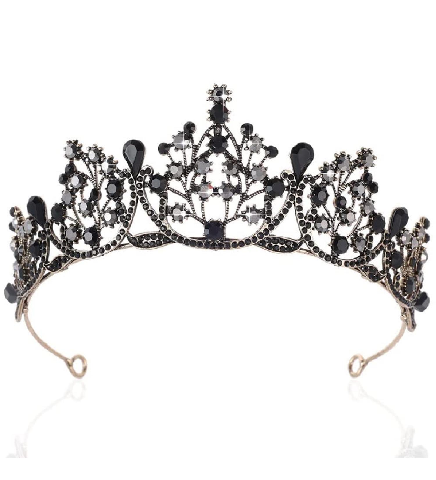 Kamirola Crystal Princess Crown Tiara for Women and Girls - KC Gold & Black - Buy Online on SooperMarket.com