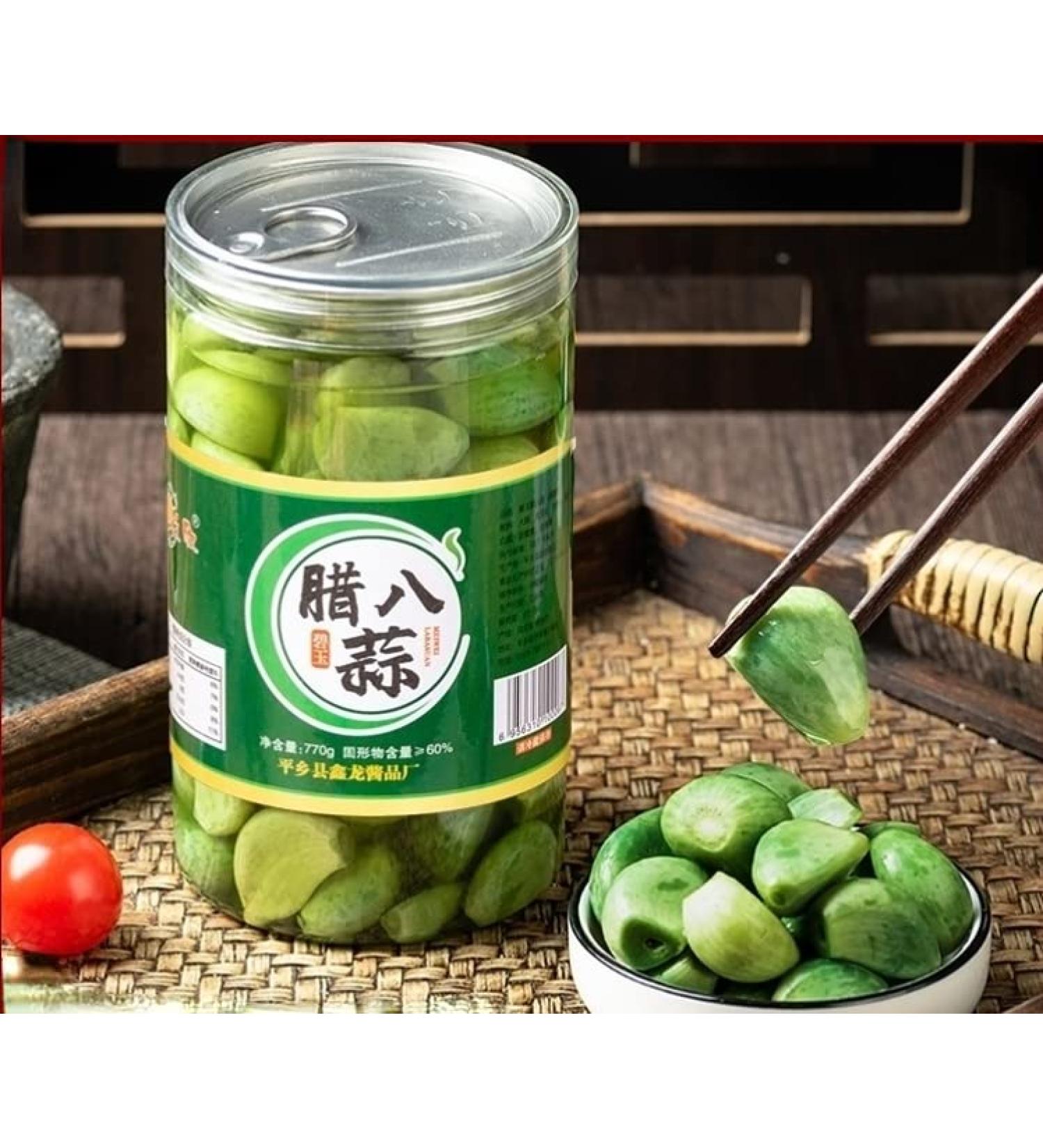 Laba garlic Jade garlic chinese green laba garlic pickled Fresh garlic Pickled garlic Pickled vegetable 770g/can vegan Pickled with Vinegar sweet pickled garlic chinese snacks Shandong Special (6can) - Buy Online on SooperMarket.com
