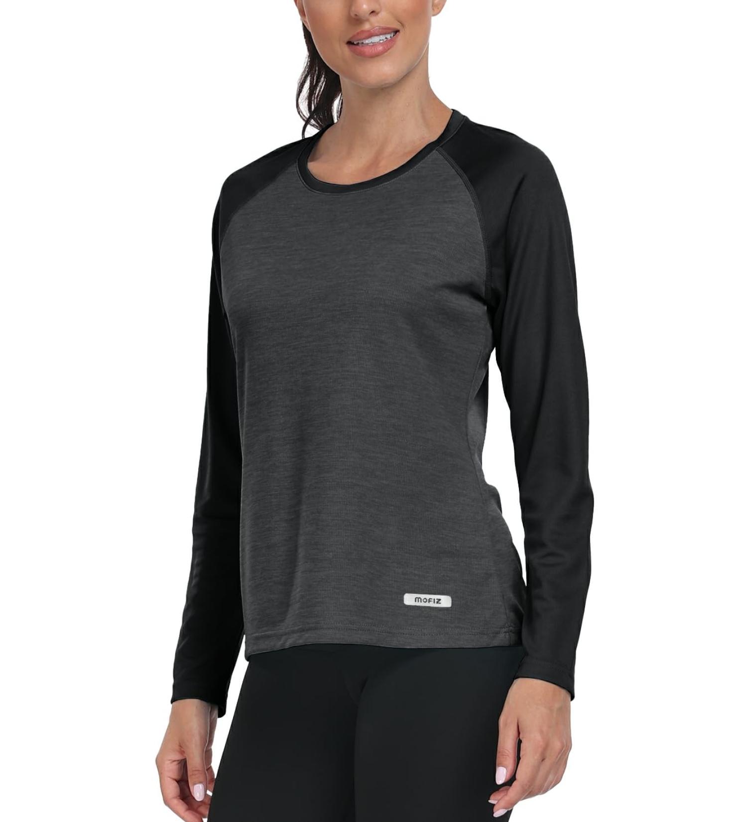 Ajezmax Women s Long-Sleeved UV Shirt | UPF 50+ Quick-Drying Running & Outdoor T-Shirt | Light Dark Gray - Buy Online on SooperMarket.com