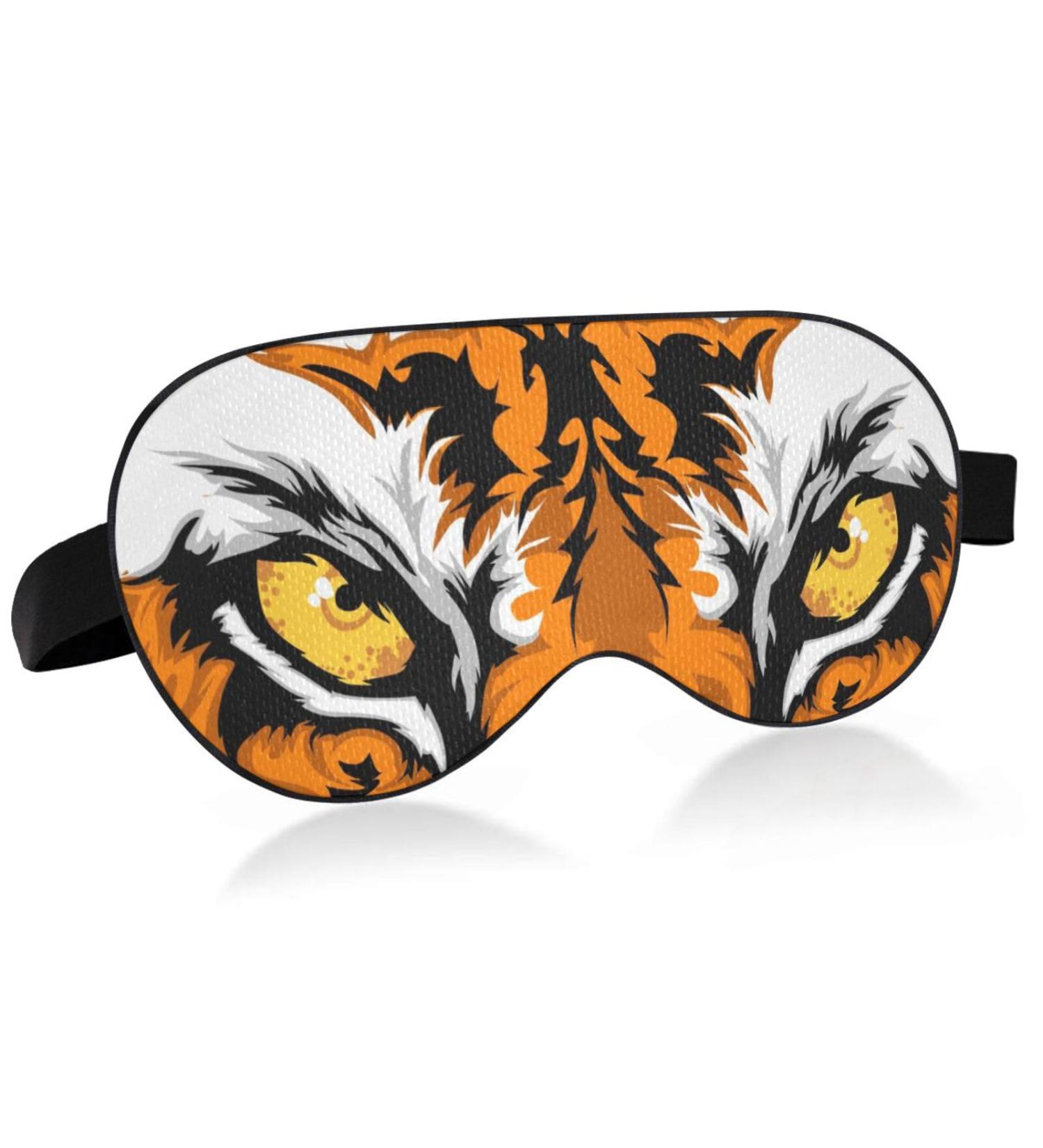 Haskirky Light Blocking Eye Mask - Adjustable for Men and Women - Ideal for Travel, Yoga, Meditation, Deep Sleep - Tiger Eye Mascot - Buy Online on SooperMarket.com