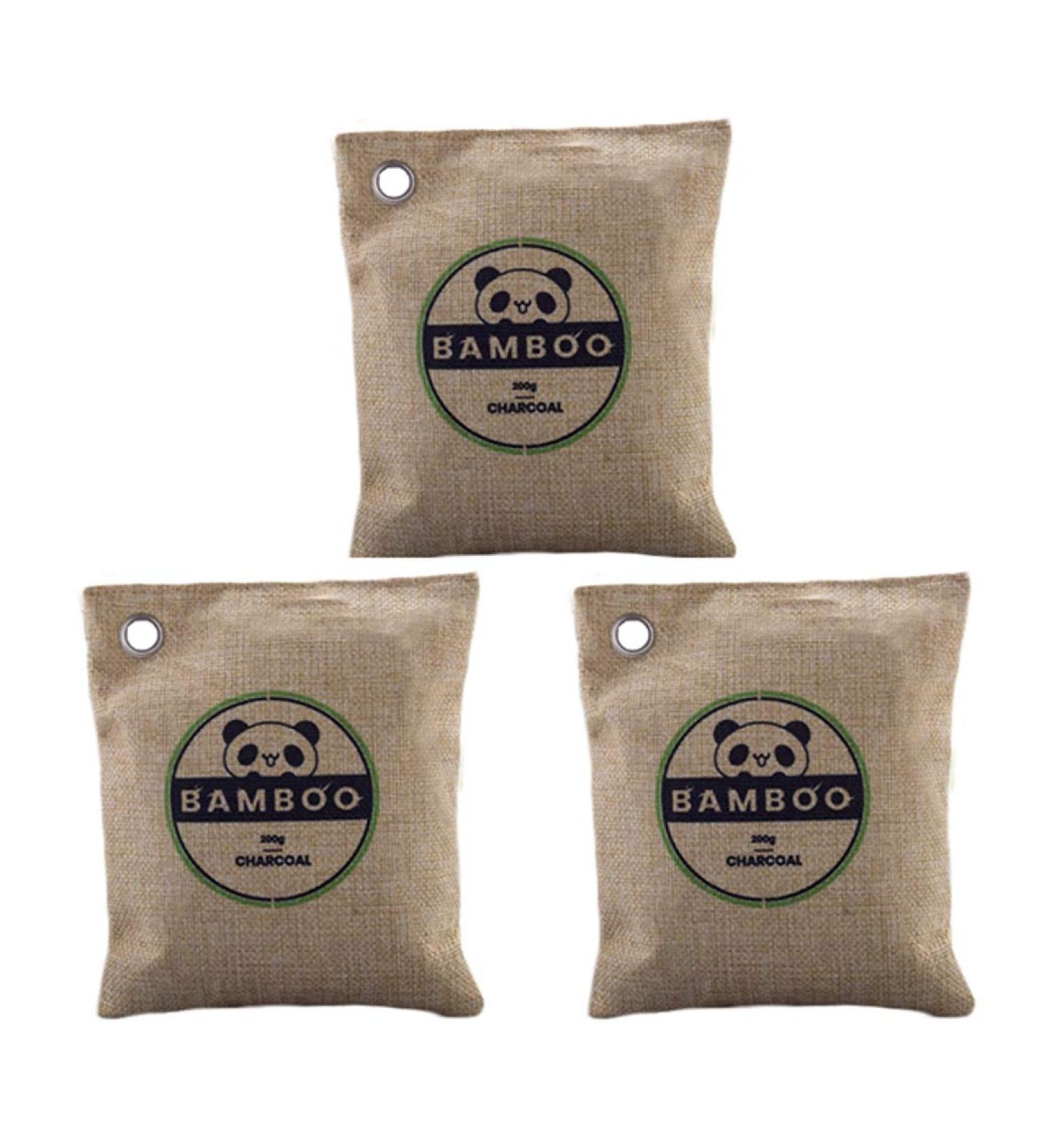 Buy Bamboo Coal Air Purification Bags - Activated Carbon Smell Absorbers & Moisture Removers (3 Pack - 200g Each) for Home & Car | Eco-Friendly Fresheners - Buy Online on SooperMarket.com