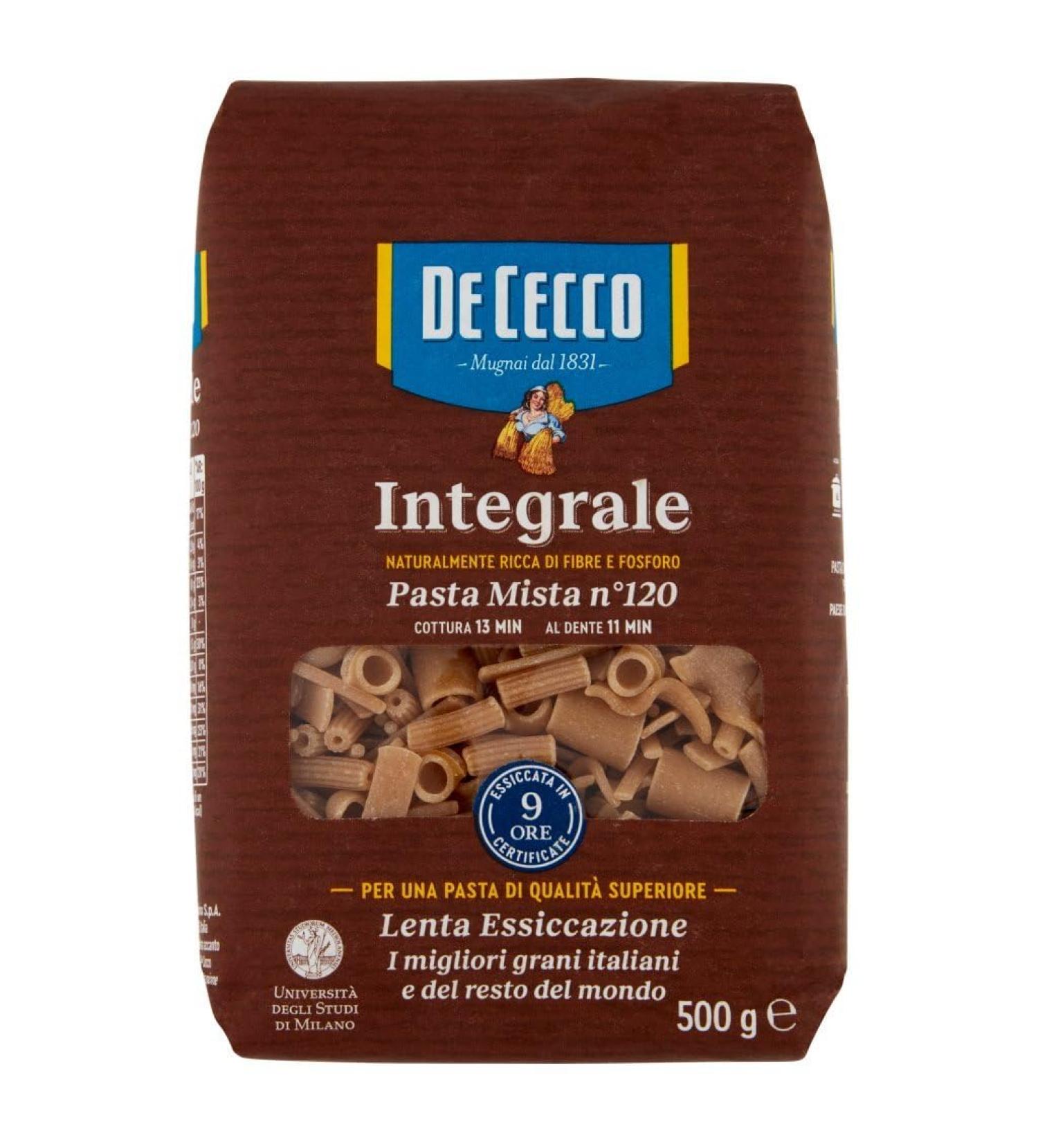 5X De Cecco Wholemeal Mixed Pasta (5 Packs of 500 g) 2.5 kg - Buy Online on SooperMarket.com