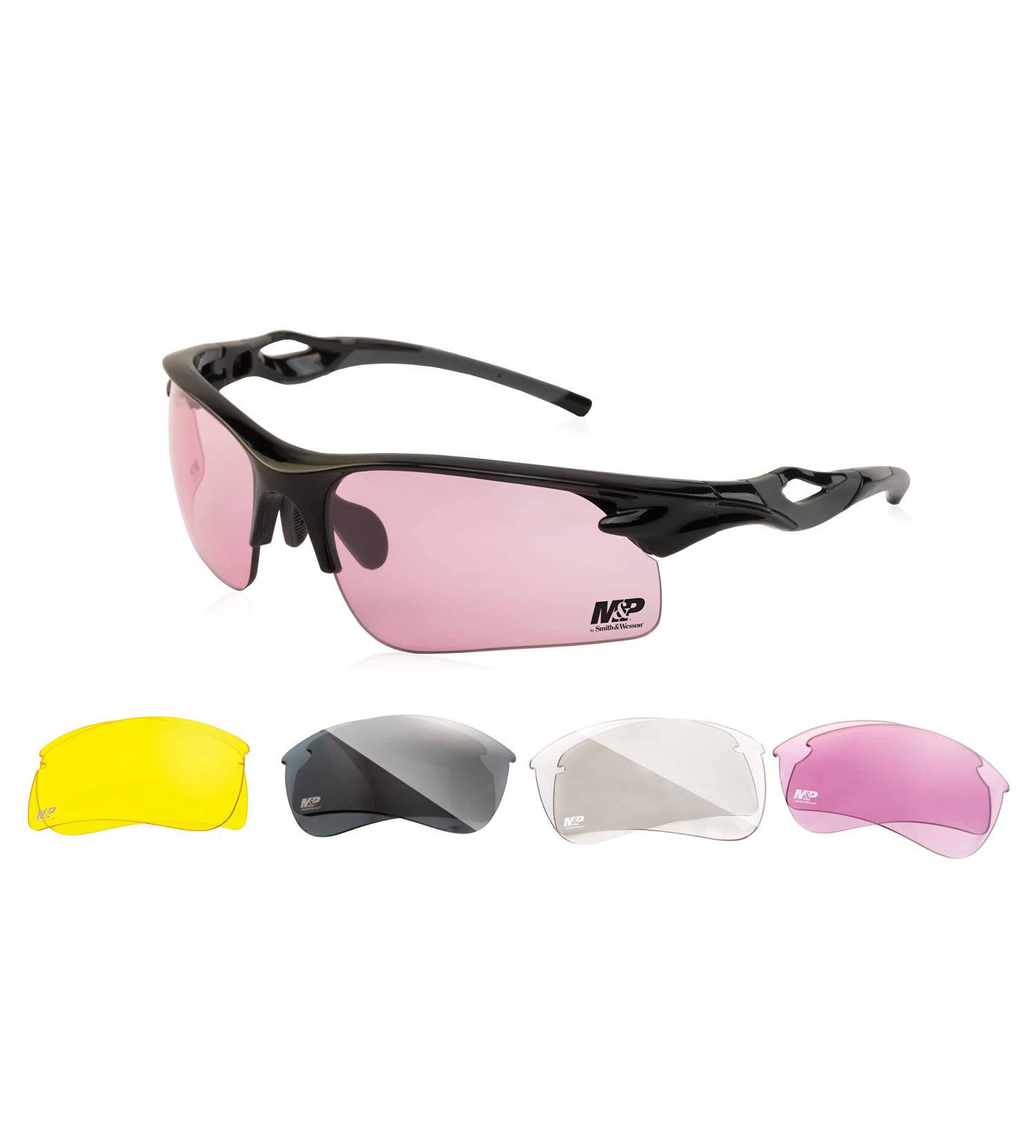 Smith & Wesson M&P Harrier Half Frame Shooting Glasses | Impact Resistant Anti-Fog Lenses | Black | One Size - Buy Online on SooperMarket.com