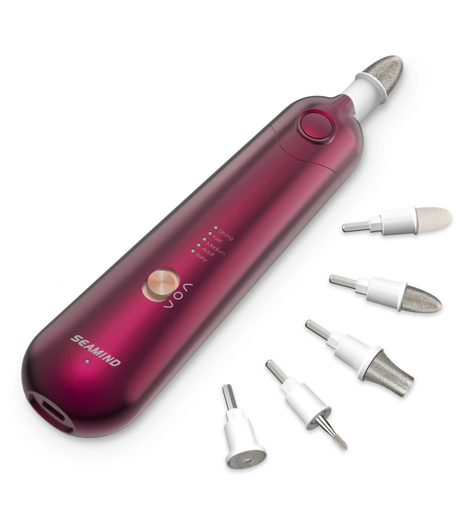 Rechargeable Cordless Electric Nail File Kit - 5 Speeds Professional Manicure Pedicure Set for Thick Nails - Buy Online on SooperMarket.com