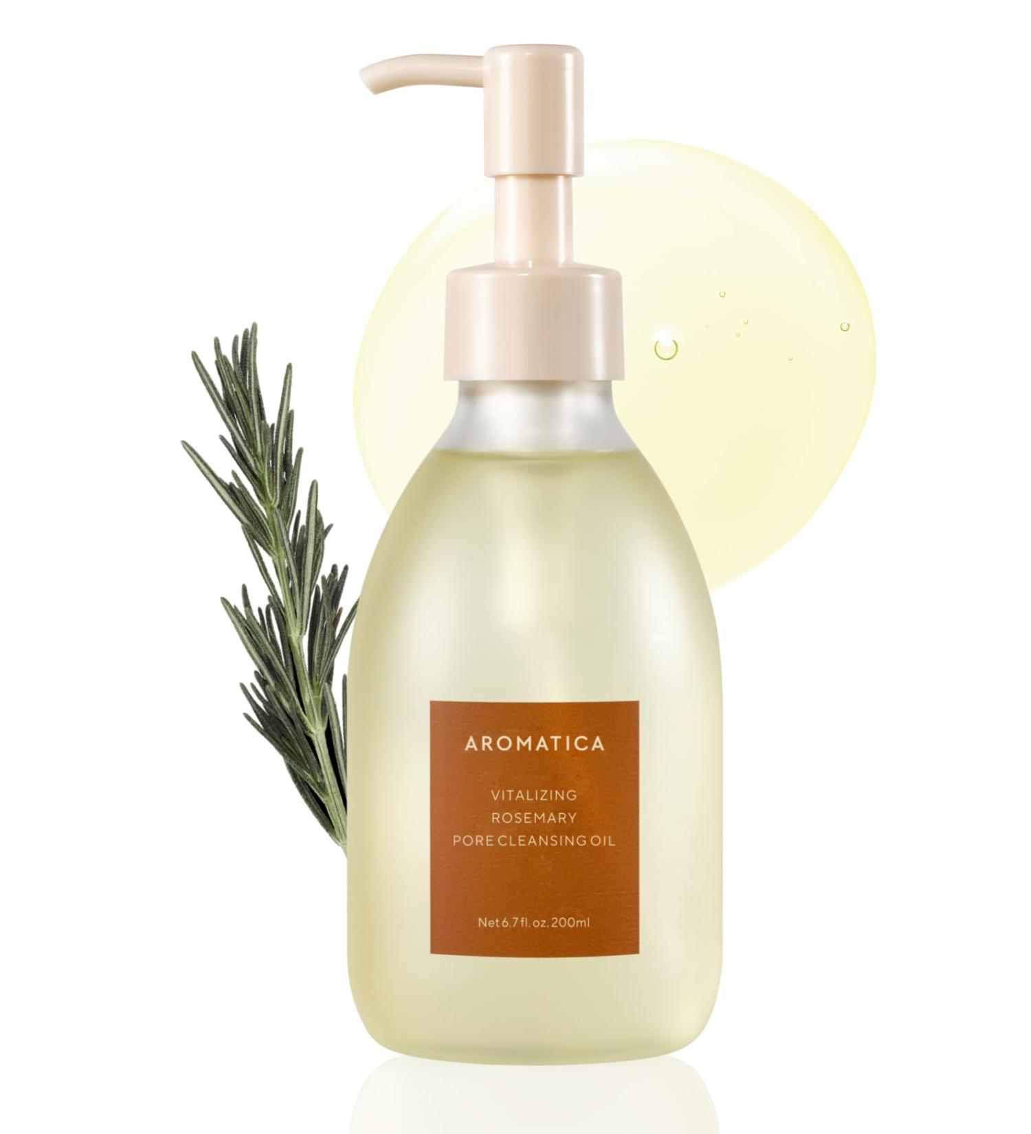 Buy AROMATICA Vitalizing Rosemary Pore Cleansing Oil 200ml - Double Cleanser & Makeup Remover for Gentle Sebum Control | International Shipping Available - Buy Online on SooperMarket.com