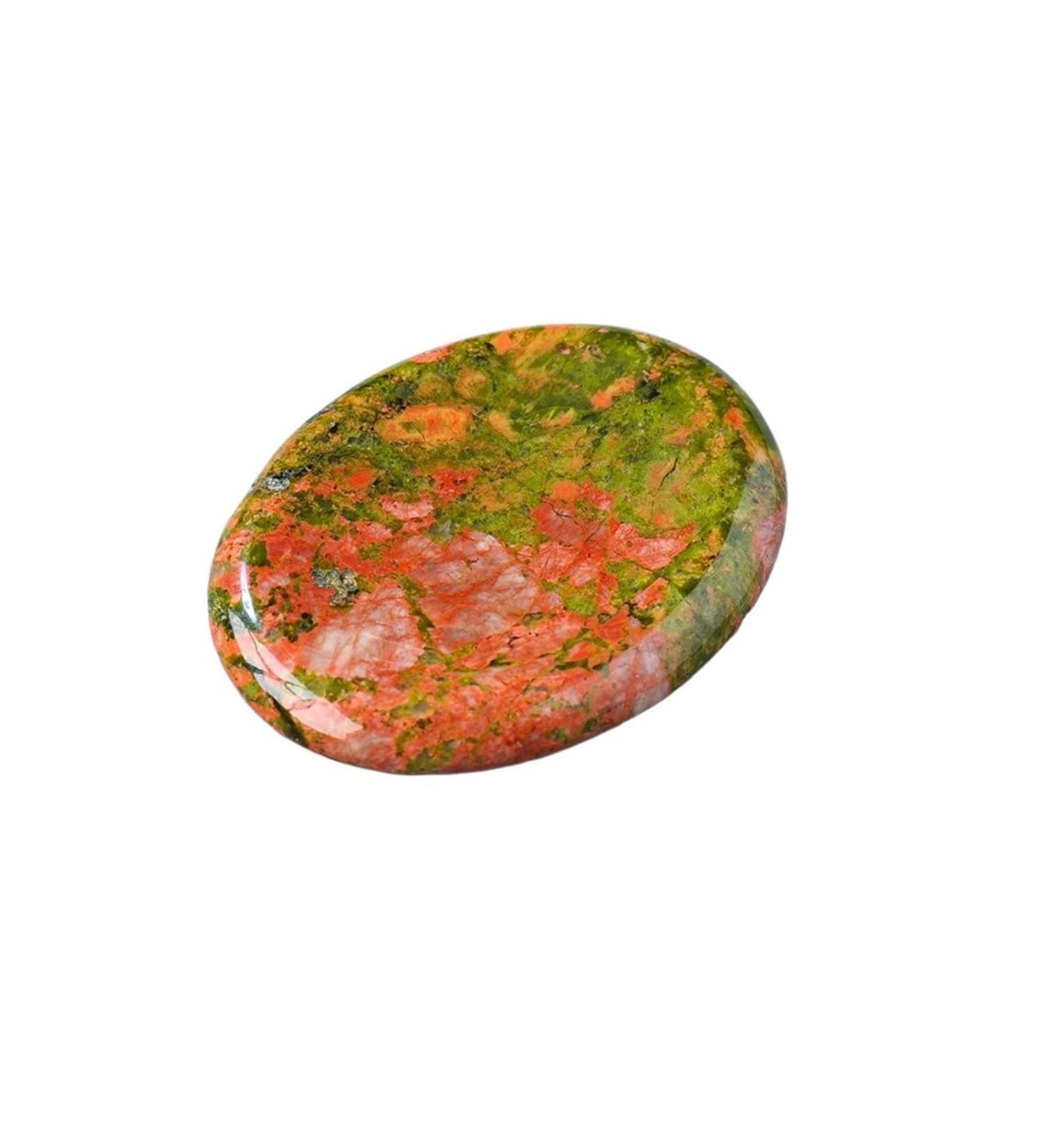 Thumb Worry Stone for Anxiety Natural Crystals Pink Crystal Amethyst Tiger Eye for Stress Relief Meditation(Unakite) - Buy Online on SooperMarket.com