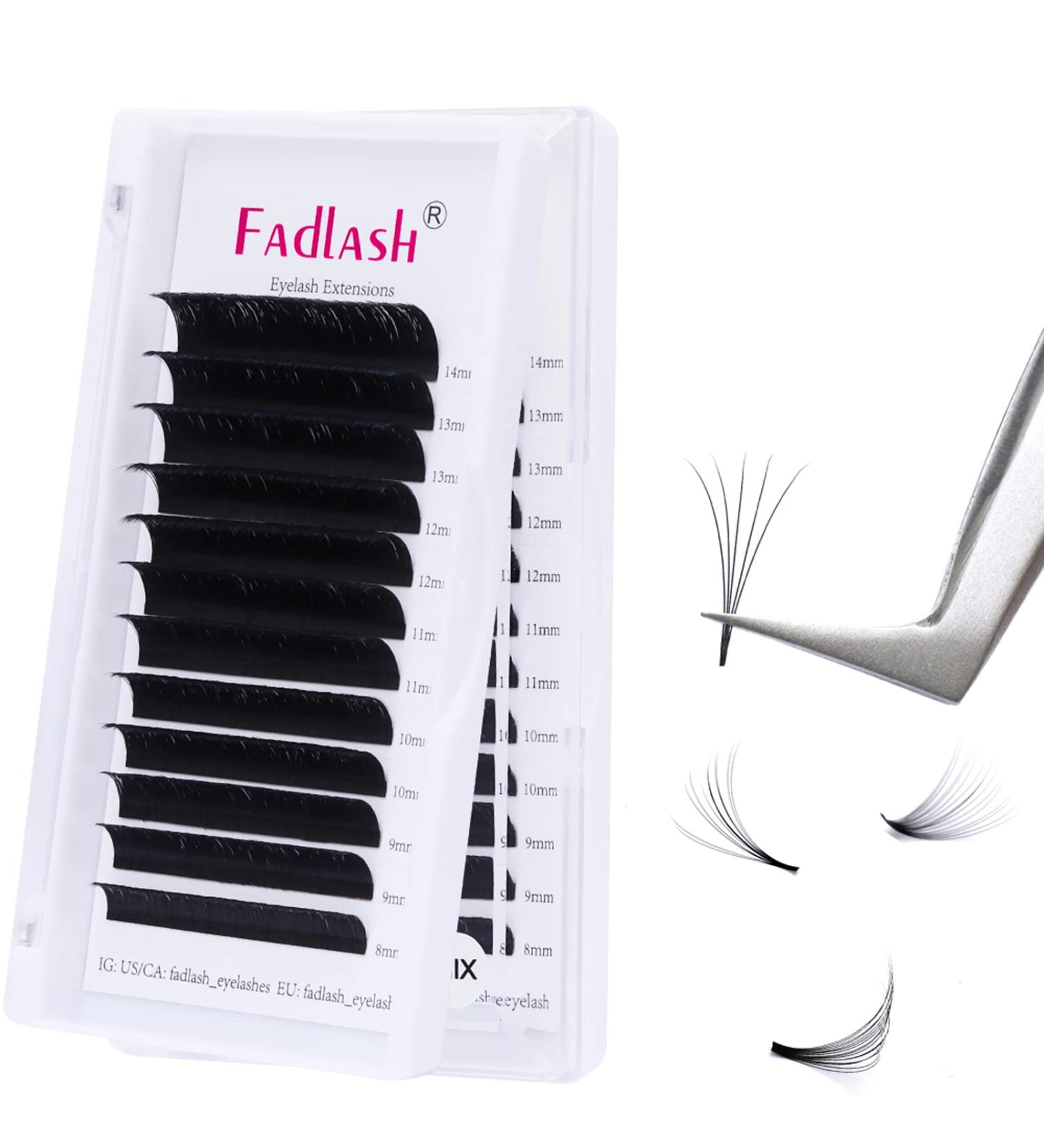Fadlash Easy Fan Lashes J Curl 8-14mm Mixed Length - Natural Look Russian Eyelashes Extensions - Buy Online on SooperMarket.com