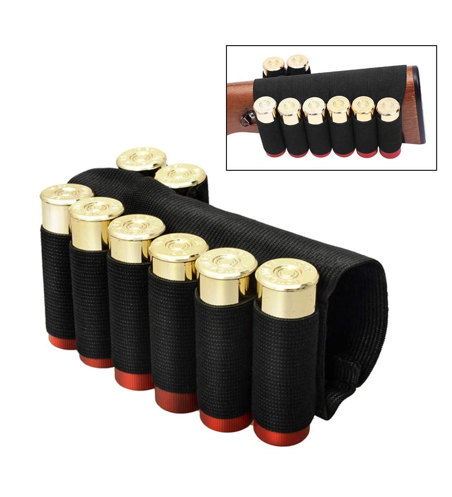 CS Force Shotgun Shell Bandolier Belt - 29 Rounds, 51.2'' x 1.98'' - 12/20 Gauge Ammo Holder for Hunting - Tactical Military Gear - Buttstock 8 Rounds (2 Pack) - Buy Online on SooperMarket.com