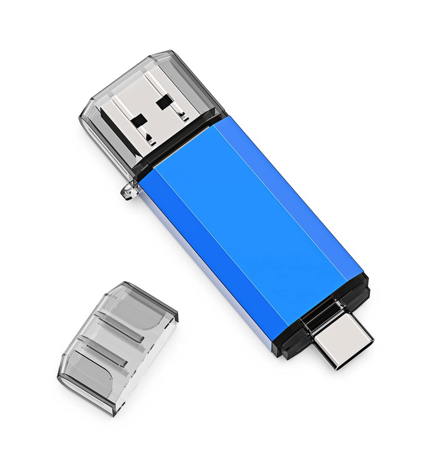 64GB USB C Flash Drive Alihelan 2 in 1 OTG Dual Type C Thumb Drive | USB 3.0 Pen Drive Memory Stick - Blue 64GB - Buy Online on SooperMarket.com