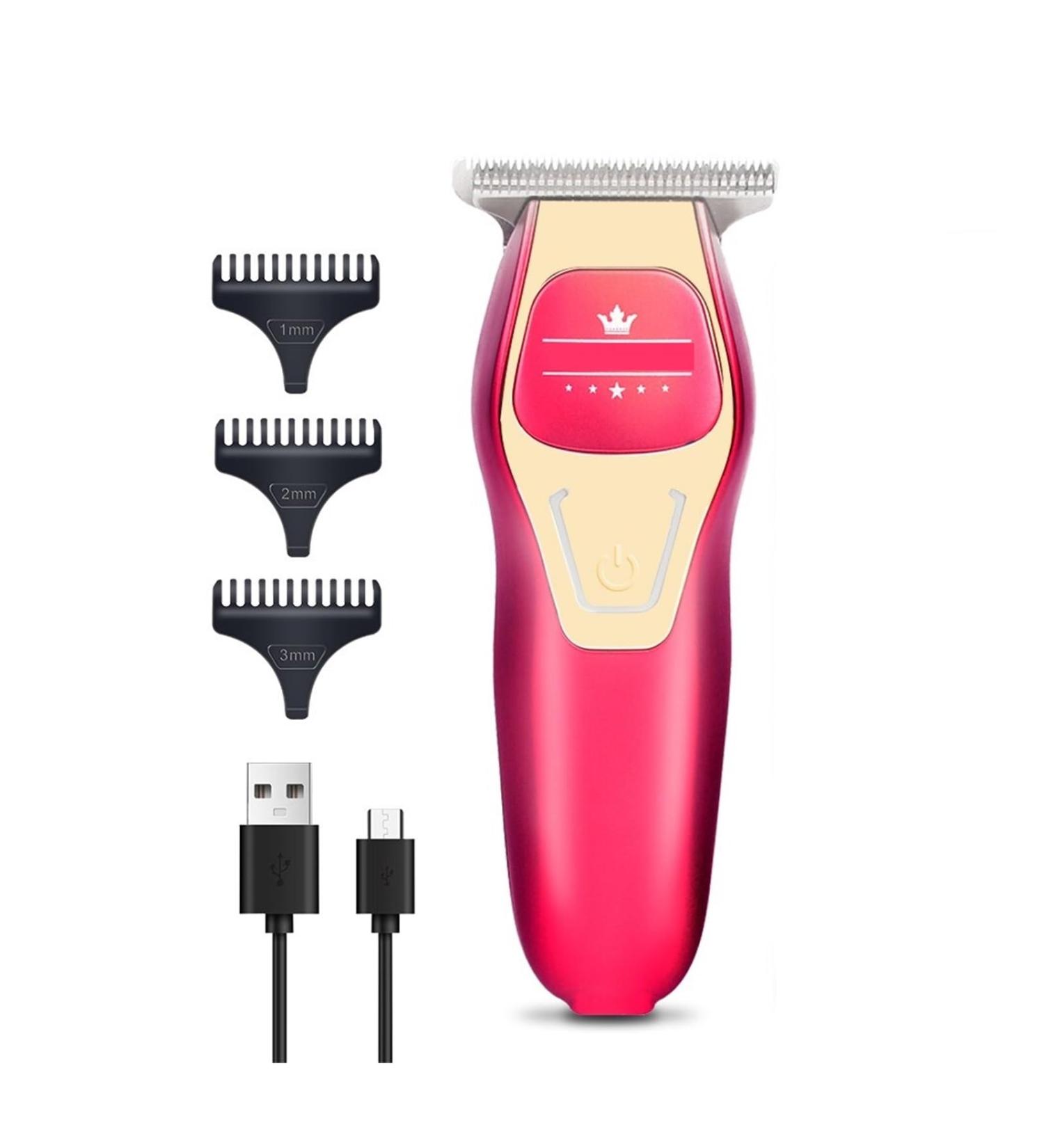 Mini Portable Electric Hair Trimmer - Small Hair Clipper for Bald Heads & Easy Haircuts - Fashion Red - Buy Online on SooperMarket.com