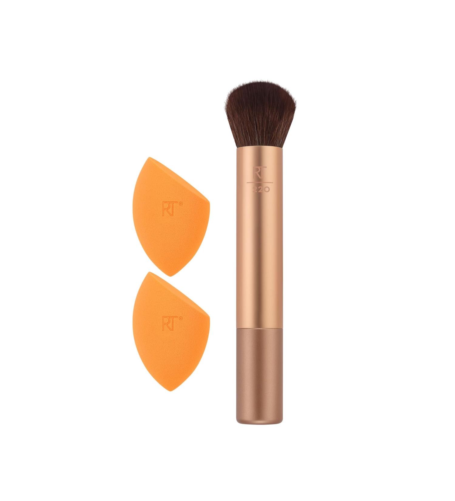 Real Techniques Glitter All The Way Brush & Sponge Set - Limited Edition Makeup Tools for Blending & Contouring | Latex-Free Holiday Gift - Buy Online on SooperMarket.com
