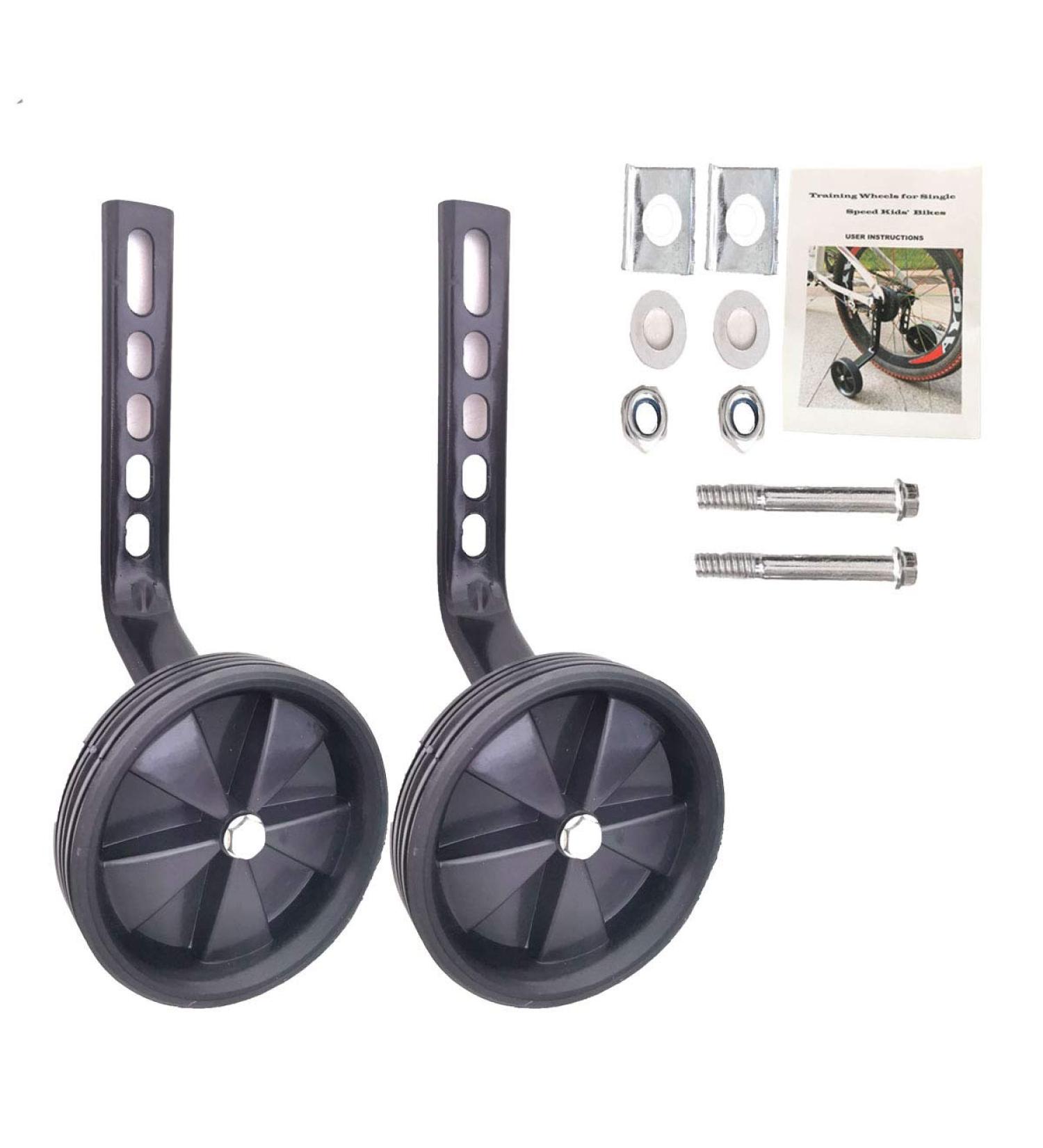 Bicycle Training Wheels Replacement Kit for Kids - Heavy Duty Rear Stabilizers - Fits 12/14/16/18/20 inch Bikes (Black) - Buy Online on SooperMarket.com