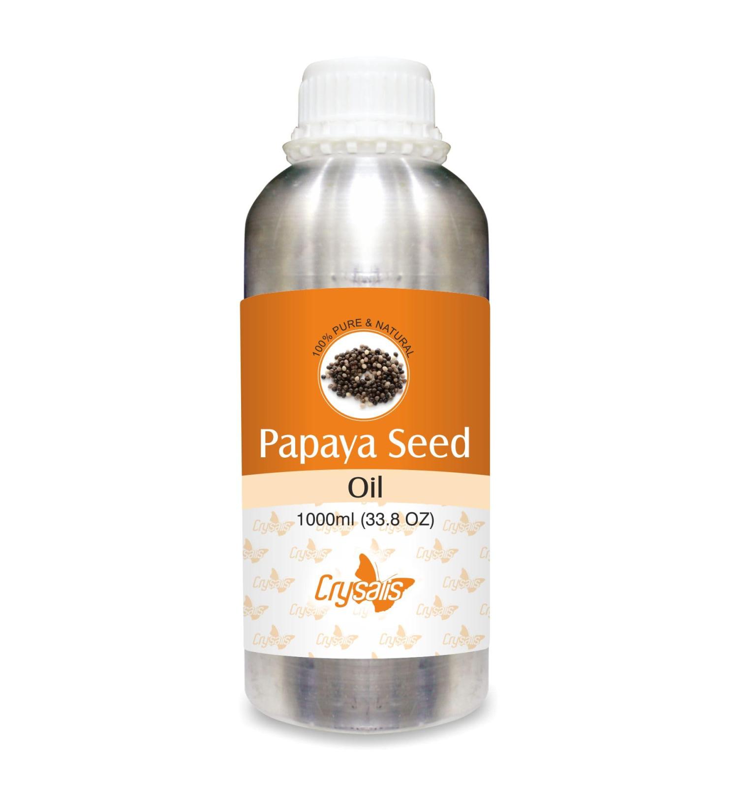 Crysalis Papaya Seed Pure Carrier Oil (Carica Papaya) Cold Pressed Carrier Oil - 1000ml 1 l (Pack of 1)
