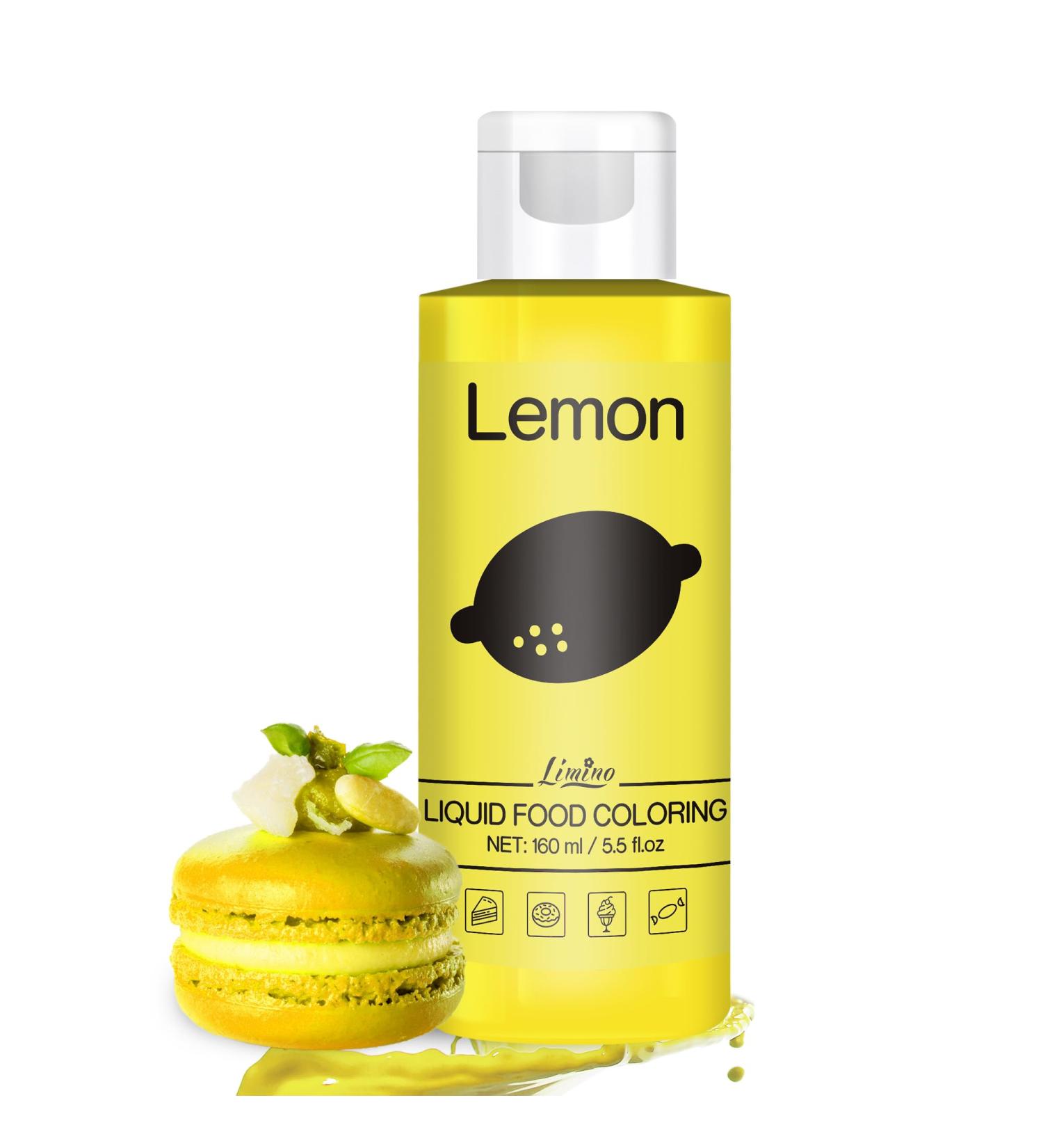 Liquid Food Coloring - 160ml Sugar-Free Concentrated Color for Cakes Baking & DIY - Perfect for Macarons Cookies Drinks & Easter Eggs (Lemon) - Buy Online on SooperMarket.com