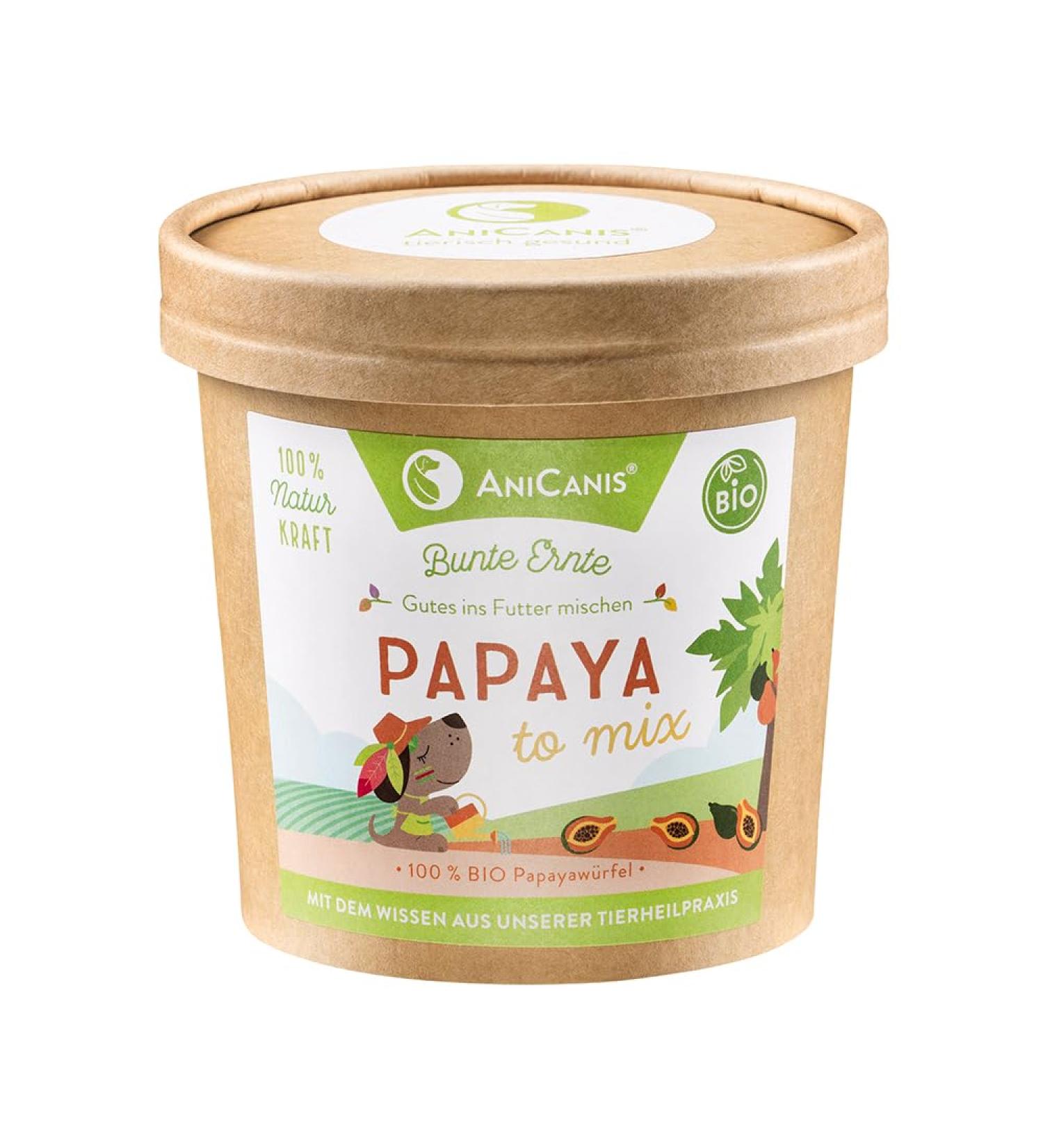 AniCanis Organic Papaya for Dogs - Dried Papaya Cubes & BARF Food Supplement - 100g International Shipping - Buy Online on SooperMarket.com
