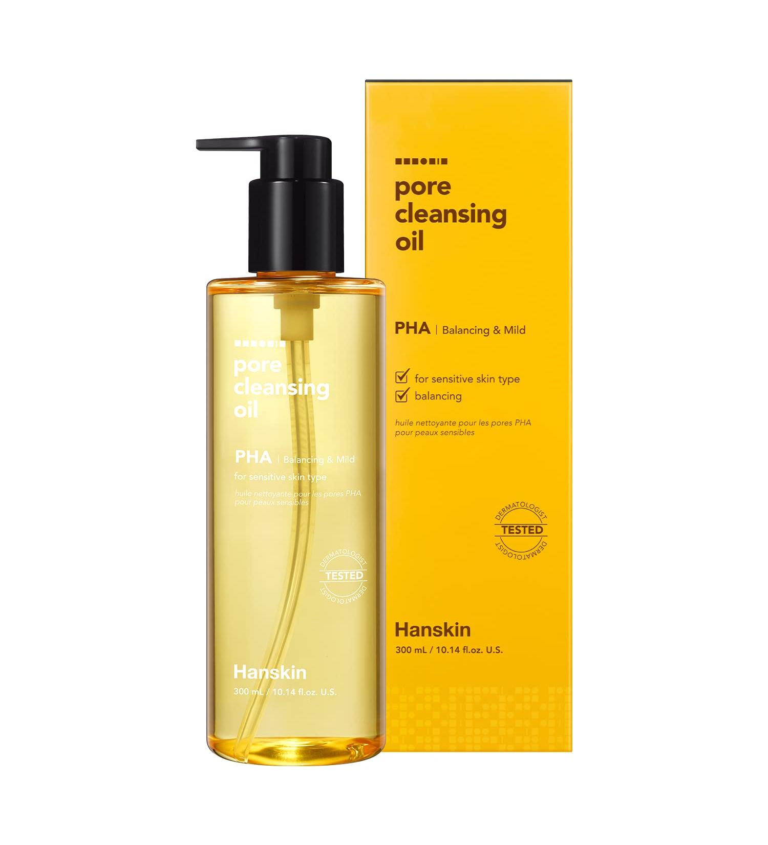 Hanskin Pore Cleansing Oil - PHA Exfoliant, 10.14 fl oz (300 ml) | Deep Clean & Refine Pores - Buy Online on SooperMarket.com