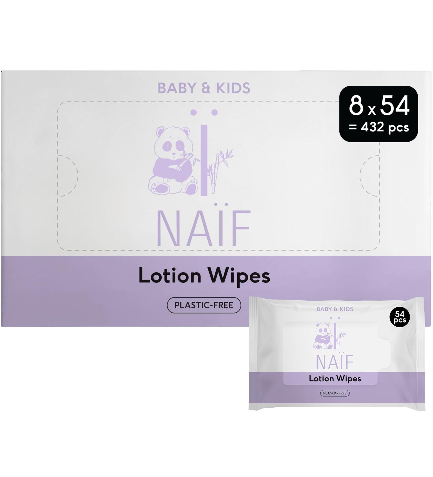 Na f Plastic-Free Lotion Wet Wipes Storage Box - 432 Pieces (8 x 54 Wipes) - Natural Ingredients for Baby & Face - Eco-Friendly eCommerce - Buy Online on SooperMarket.com