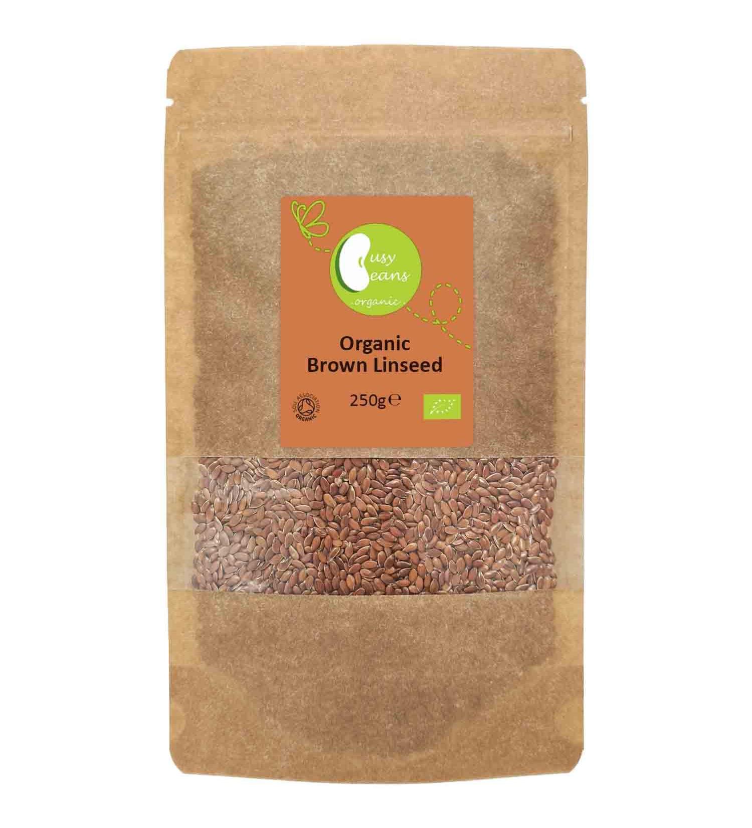 Organic Brown Linseed (Flaxseed) - Certified Organic - by Busy Beans Organic (250g) - Buy Online on SooperMarket.com
