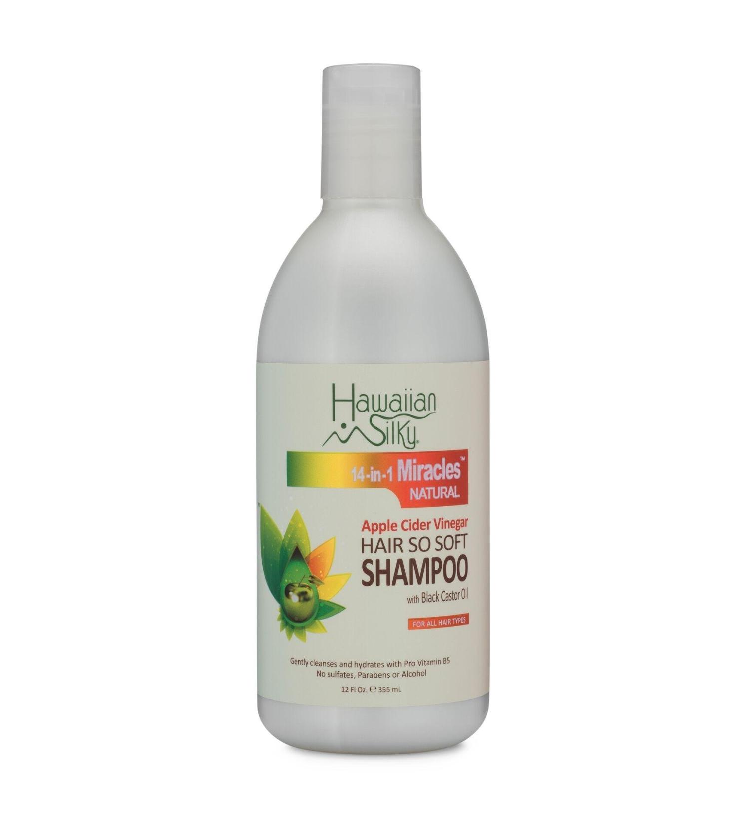 Hawaiian Silky Apple Cider Vinegar Shampoo - Sulfate-Free 12 fl oz | Black Castor Oil for Dry Scalp | 14-in-1 Miracle Shampoo for Men Women & Kids - International Shipping Available - Buy Online on SooperMarket.com