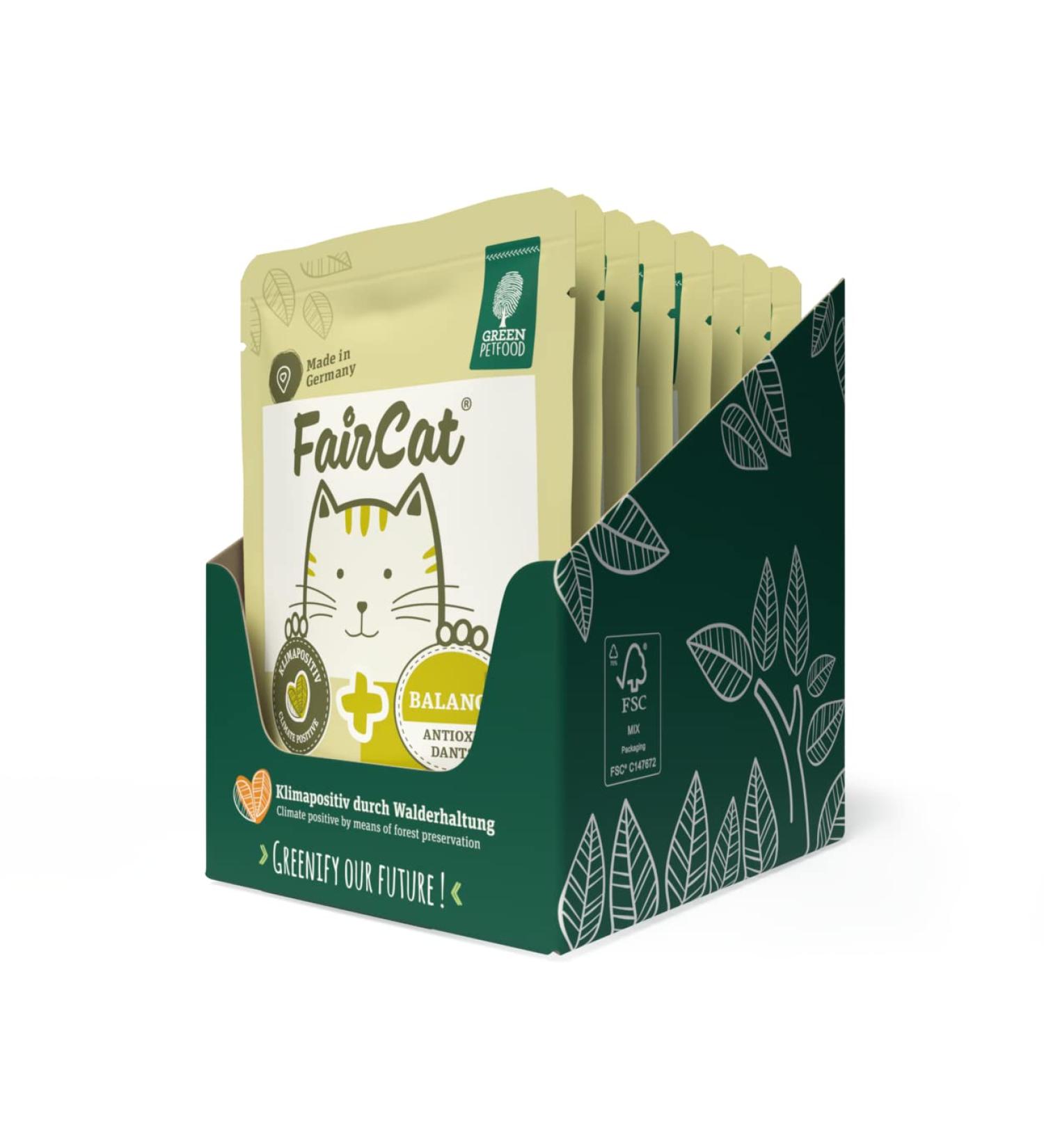 Green Petfood Faircat Balance - Grain-Free Cat Food for Adults | 8 x 85g with Chicken Green Tea & Vitamins C+E - Buy Online on SooperMarket.com