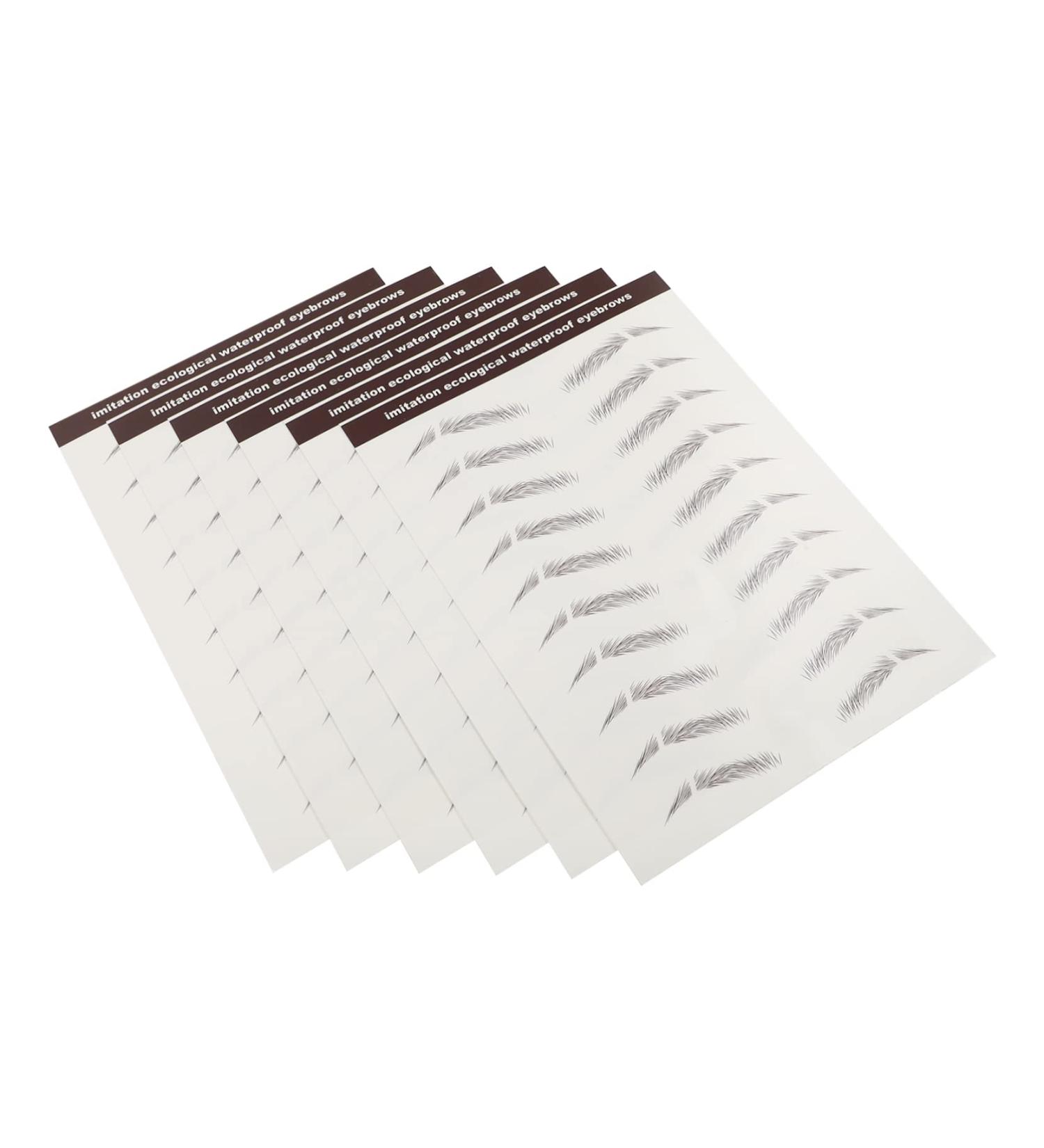 FOYTOKI 6pcs Eyebrow Stickers Brown Fake Eyebrows Makeup Eyebrow Transfer Black Eyebrow Water Transfer Paper 5.8X1X0.1CM Brown - Buy Online on SooperMarket.com