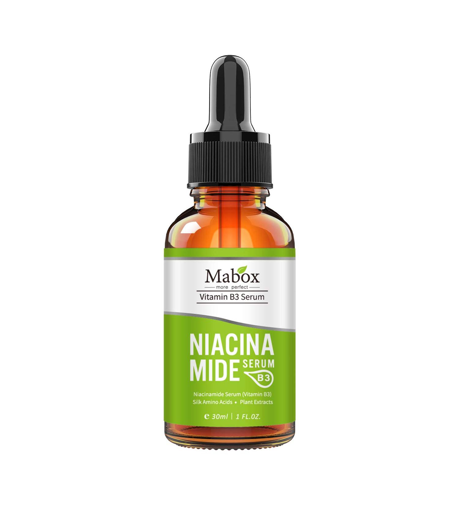 Buy Mabox Facial Serum with Vitamin B3 Niacinamide - Reduce Pore Size Tightens Skin Fights Acne & Fades Blemishes - Deep Hydration (1 Fl Oz) - International Shipping Available - Buy Online on SooperMarket.com