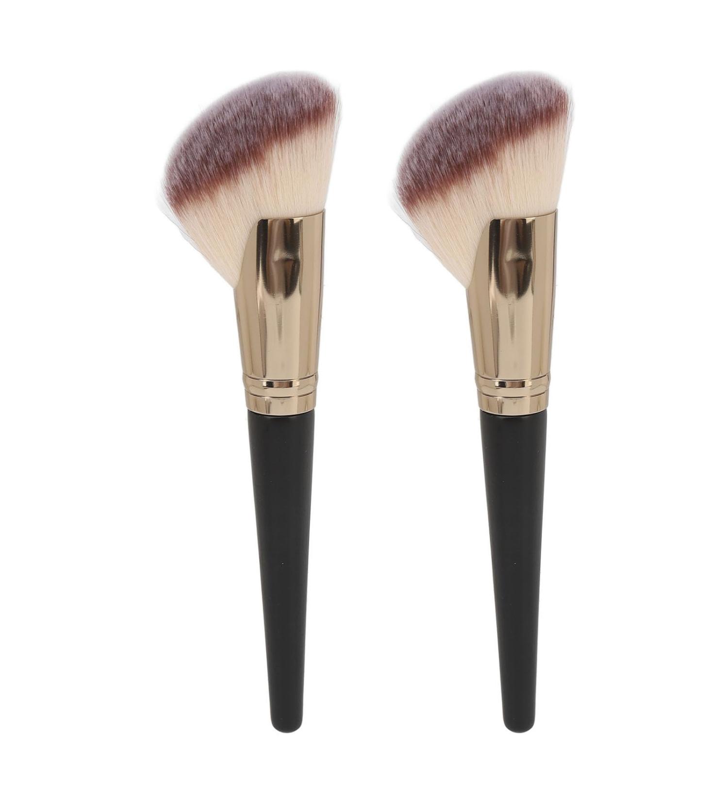 Contour Brush Pack of 2 Facial Shadow Brushes Soft Fiber Show Brush Makeup Powder Brush with Wooden Handle for Salon Travel - Buy Online on SooperMarket.com