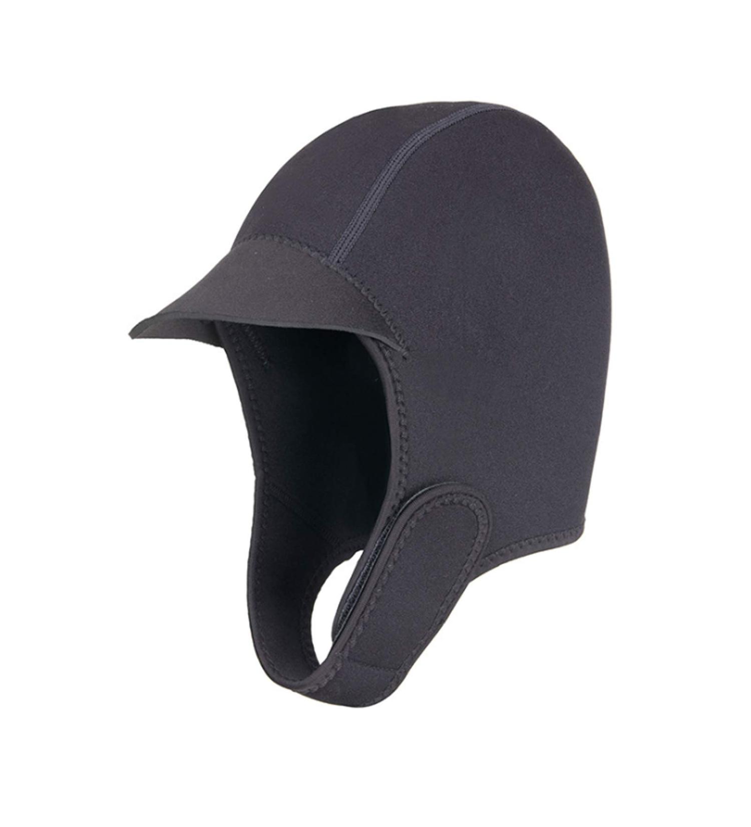 Wetsuit Hood with Wide Brim & Adjustable Chin Strap 2mm Neoprene Thermal Diving Hood Quick Dry Peaked Cap Sun Protection Surfing Snorkeling Cap Swimming Cap Black